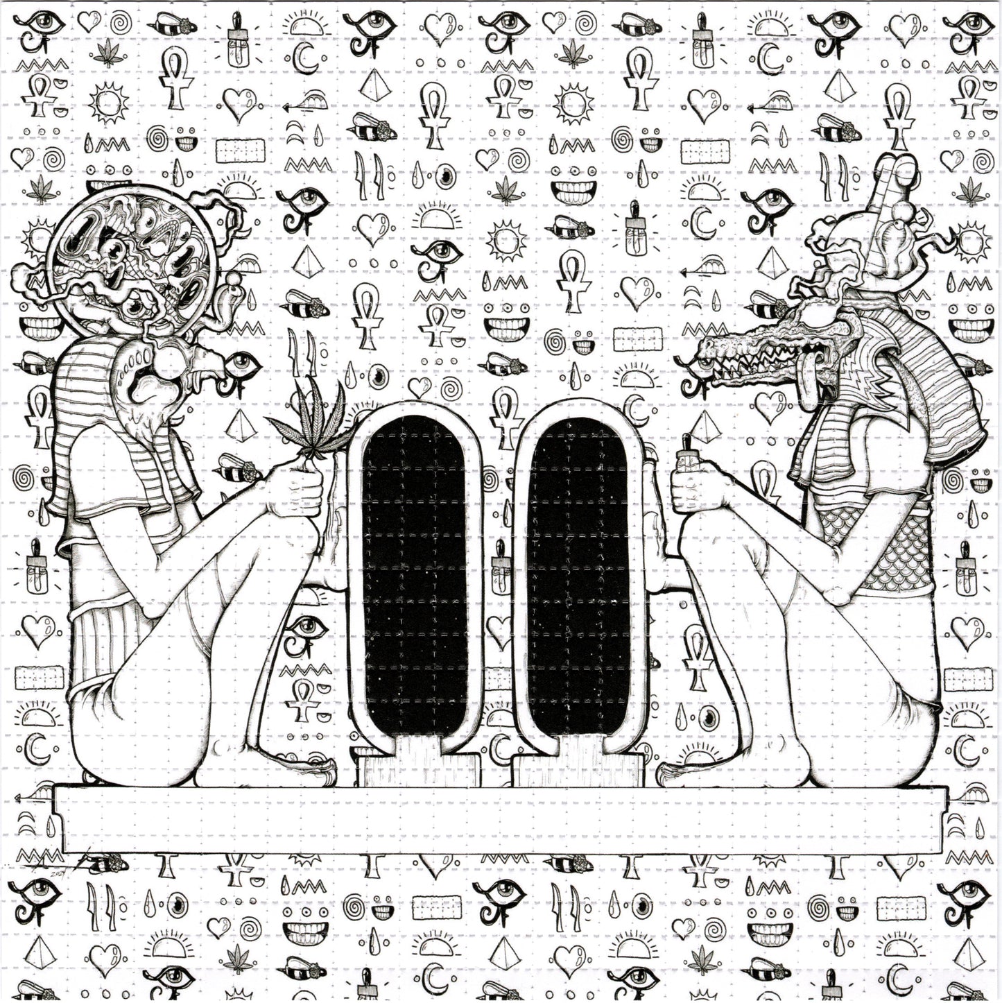 Ra & Sobekby Aaron Brooks - ABrooks Art SIGNED by Aaron Limited Edition LSD blotter art print