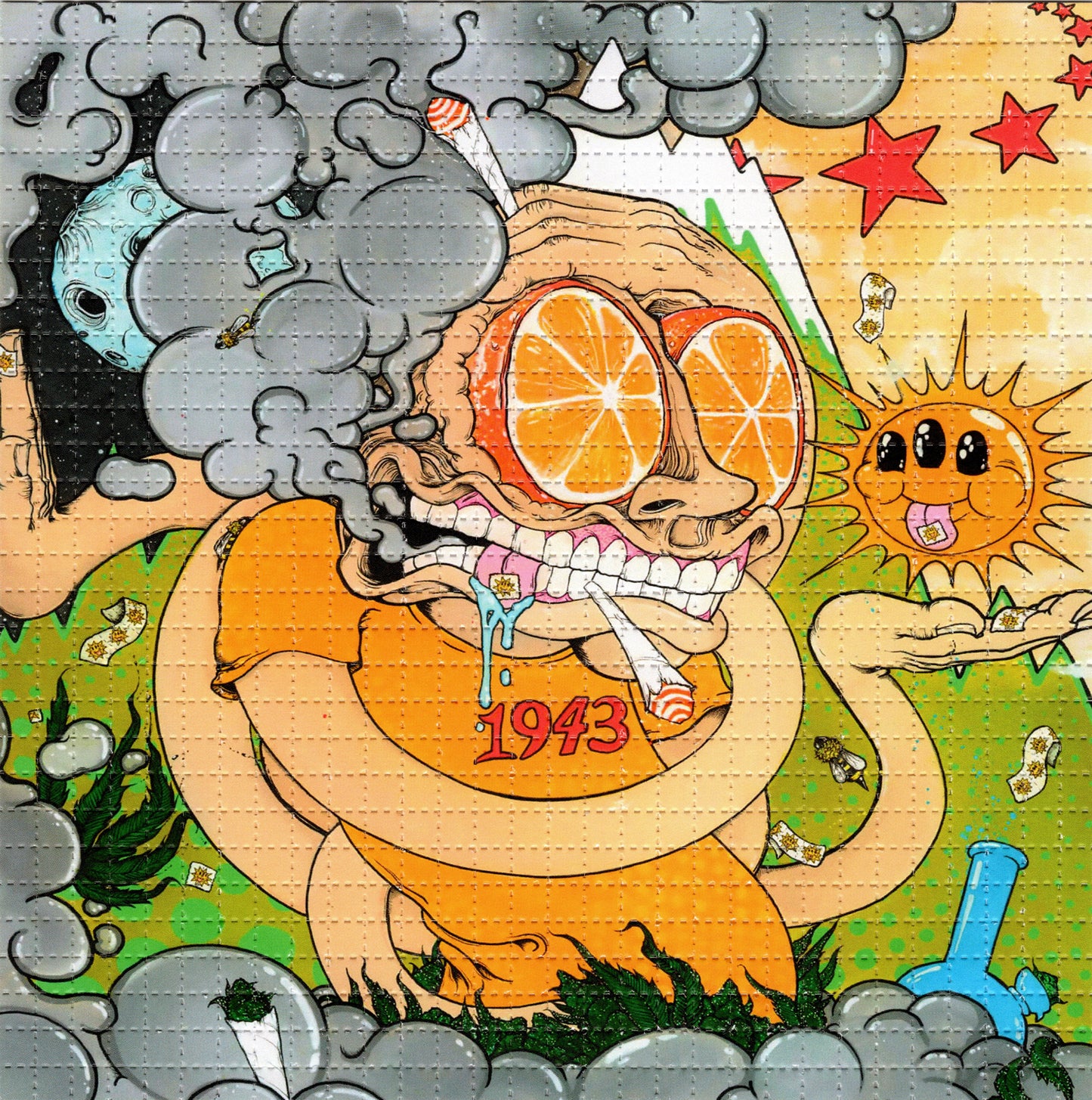 Orange Sunshine by Aaron Brooks - ABrooks Art SIGNED by Aaron Limited Edition LSD blotter art print