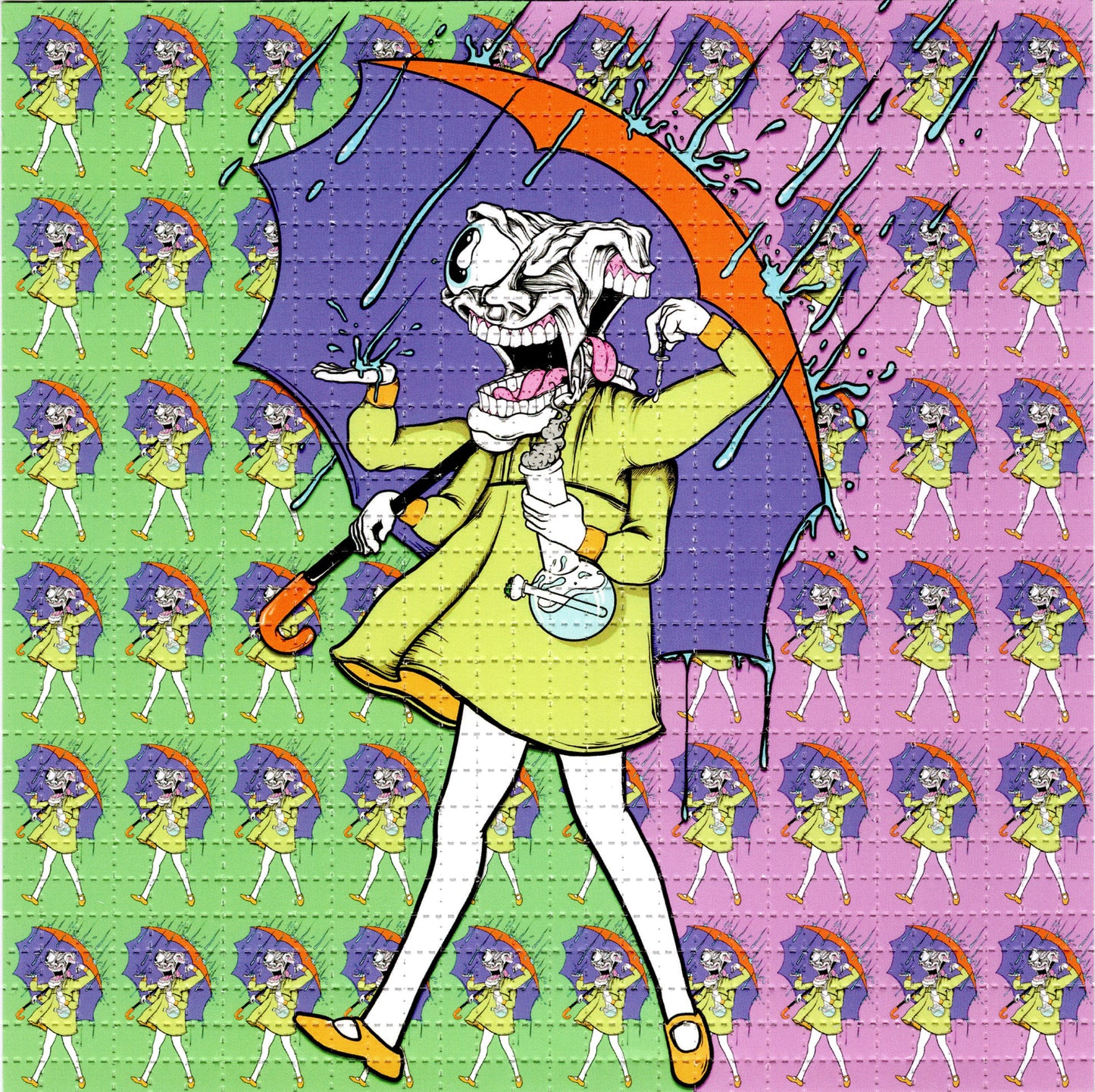 Slinging In The Rain by Aaron Brooks - ABrooks Art SIGNED by Aaron Limited Edition LSD blotter art print