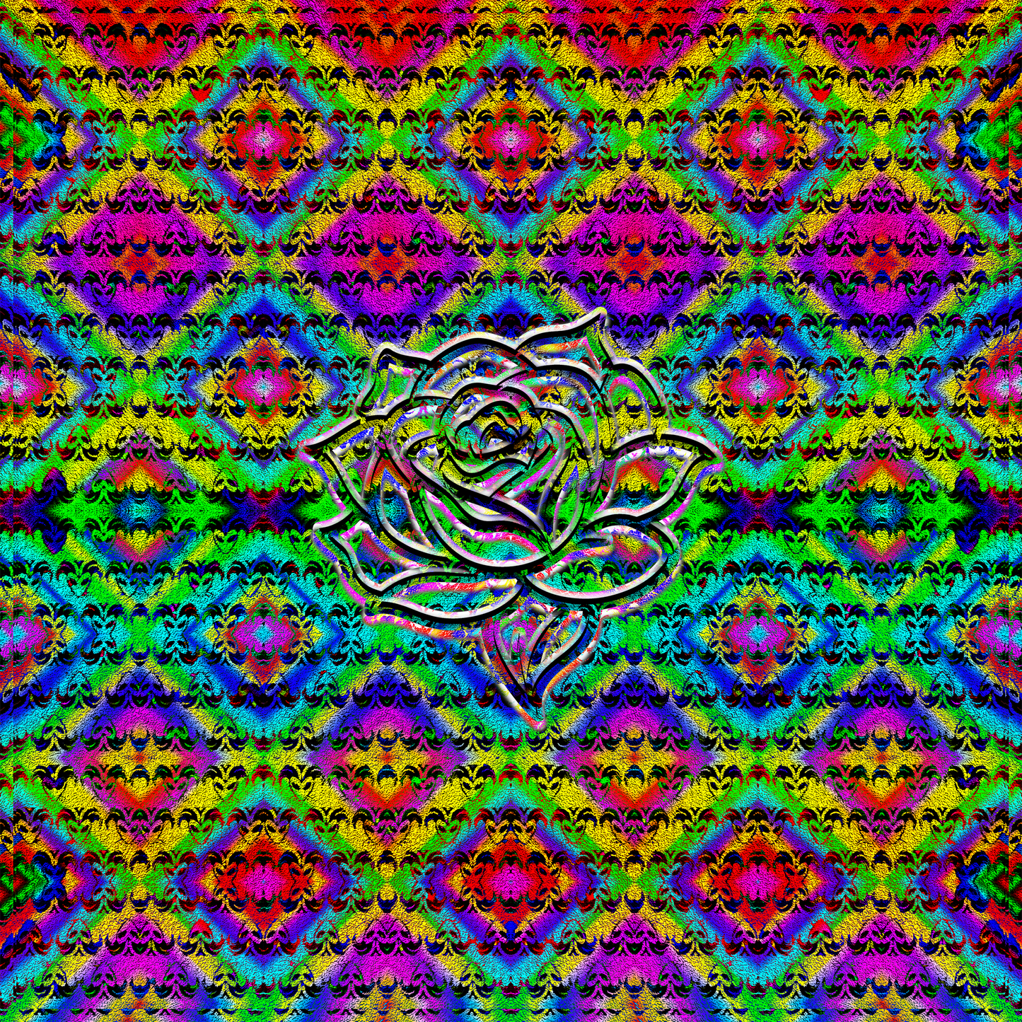Abstract Rose Grateful Dead Tabs LSD blotter art print