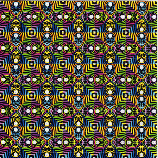 Four Heads Foreheads LSD blotter art print