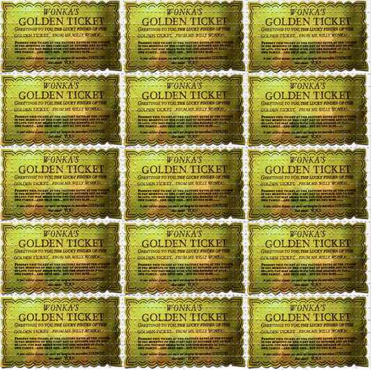 Golden Ticket LSD blotter art print