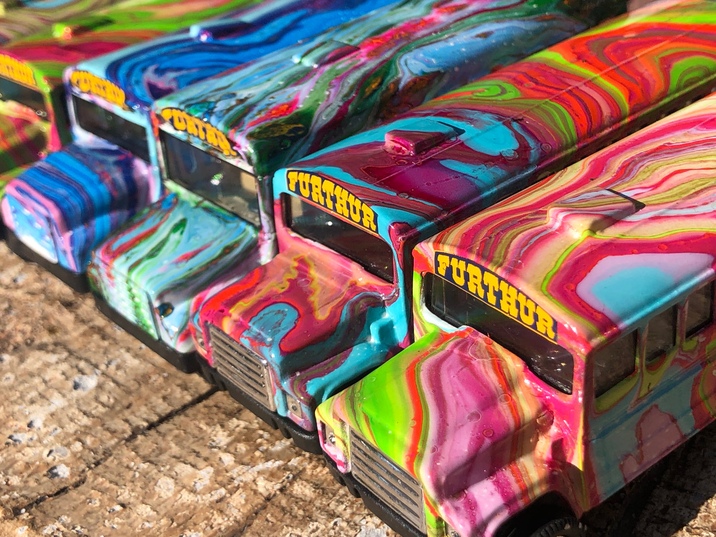 A Little Furthur - Smaller Hand Painted Dye Cast Toy Bus