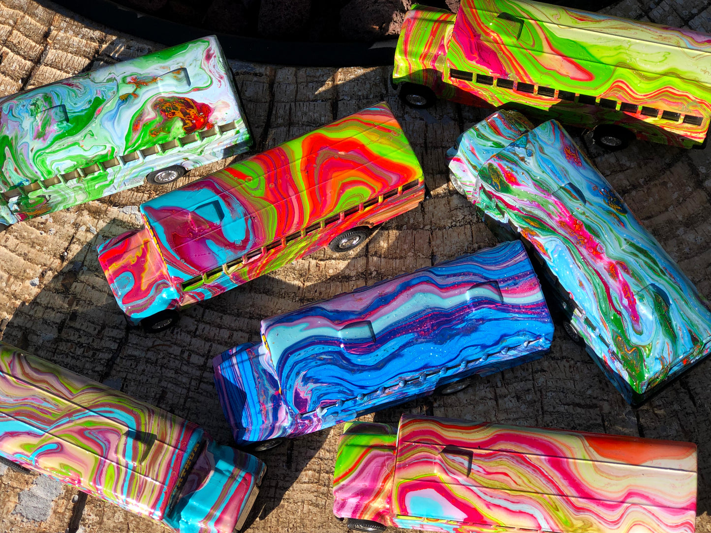 A Little Furthur - Smaller Hand Painted Dye Cast Toy Bus