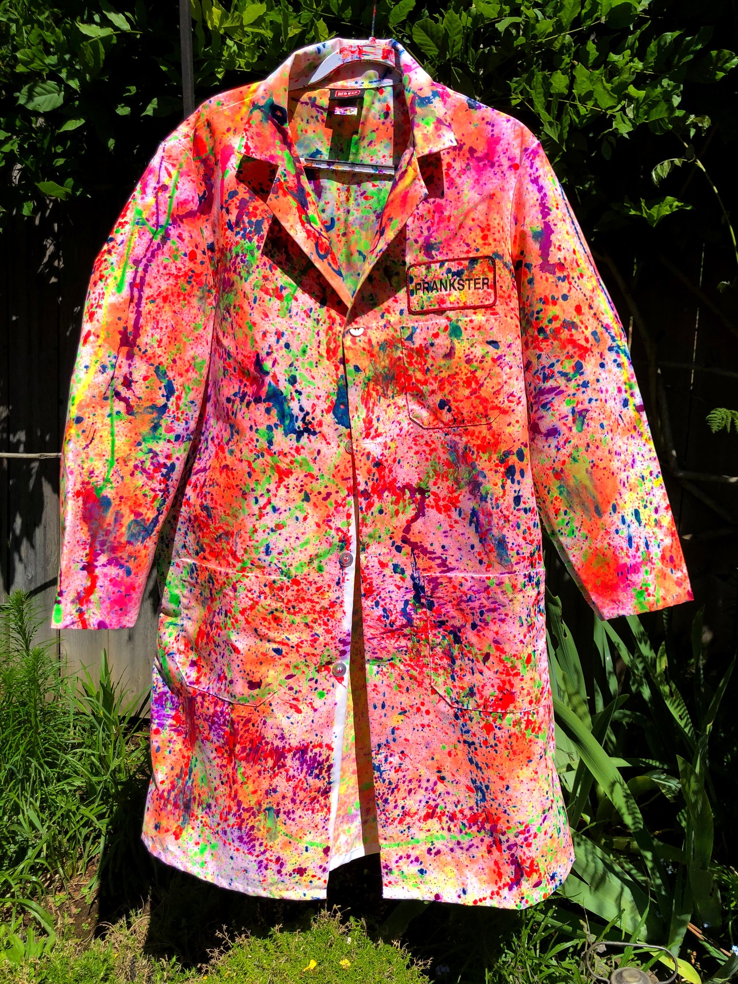 XXL PRANKSTER NAME TAG Mad Chemist Merry Prankster Hand Painted Lab Coat