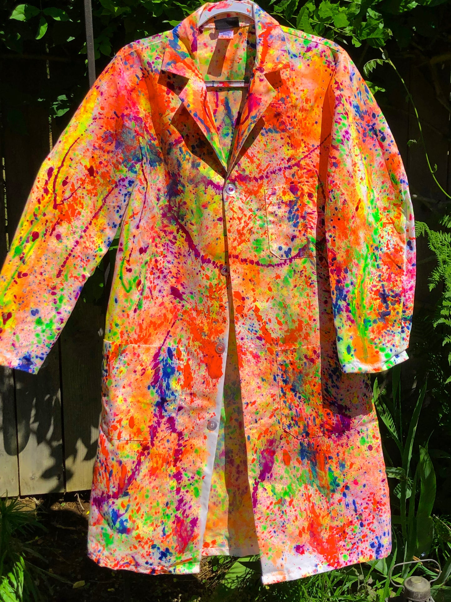 Large Mad Chemist Merry Prankster Hand Painted Lab Coat (No PRANKSTER Name tag)