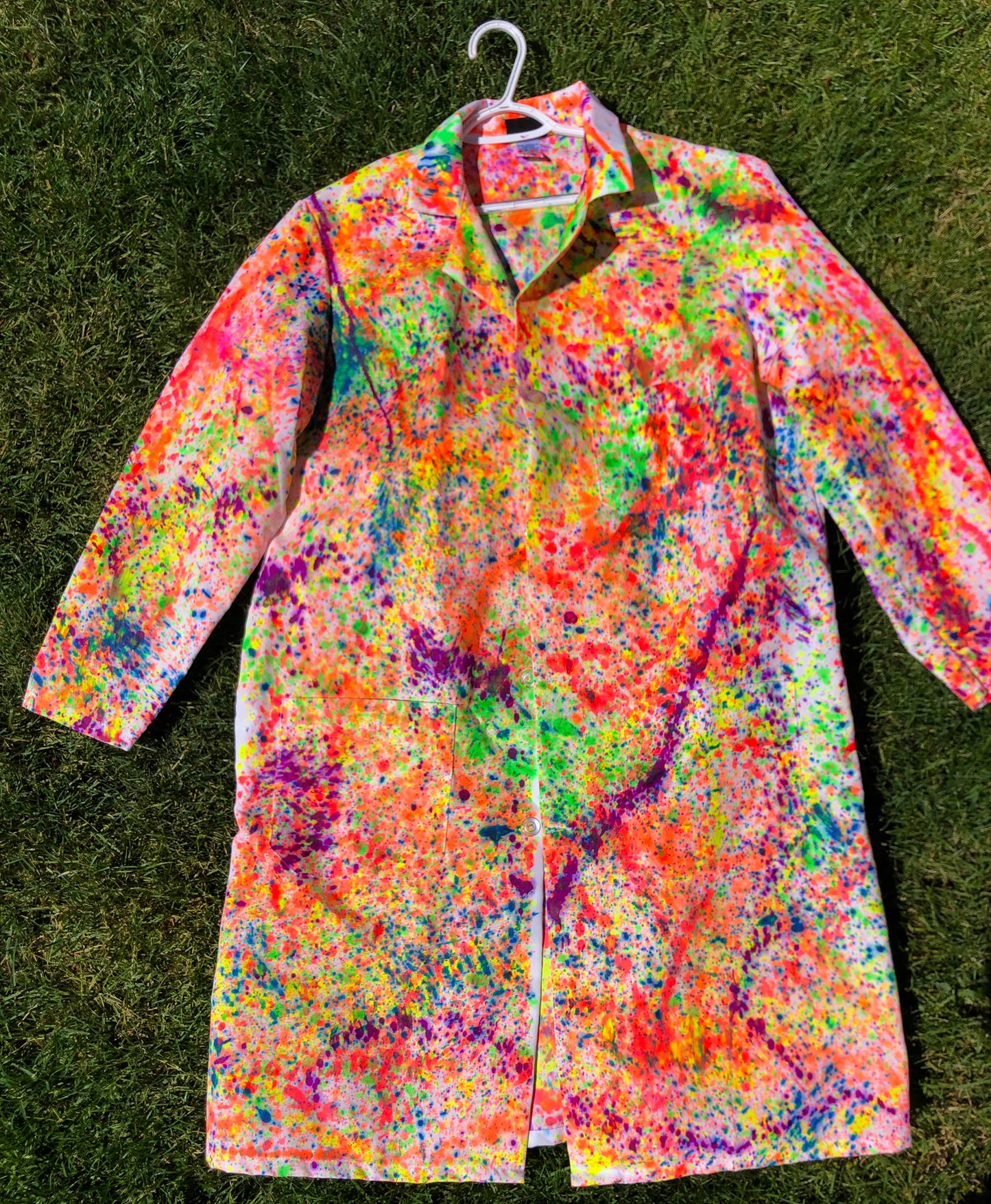 Large Mad Chemist Merry Prankster Hand Painted Lab Coat (No PRANKSTER Name tag)