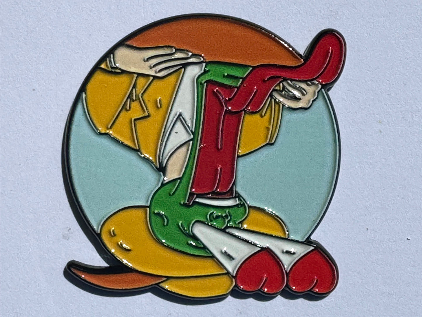 The Mask Jaw Drop Tongue Hanging Love Eyes Hat Lapel Pin