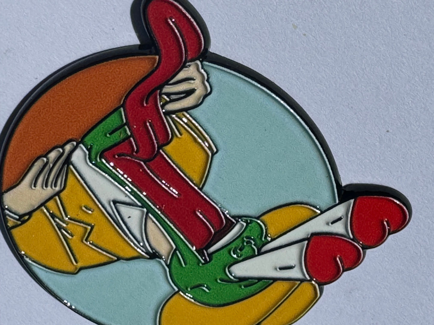 The Mask Jaw Drop Tongue Hanging Love Eyes Hat Lapel Pin