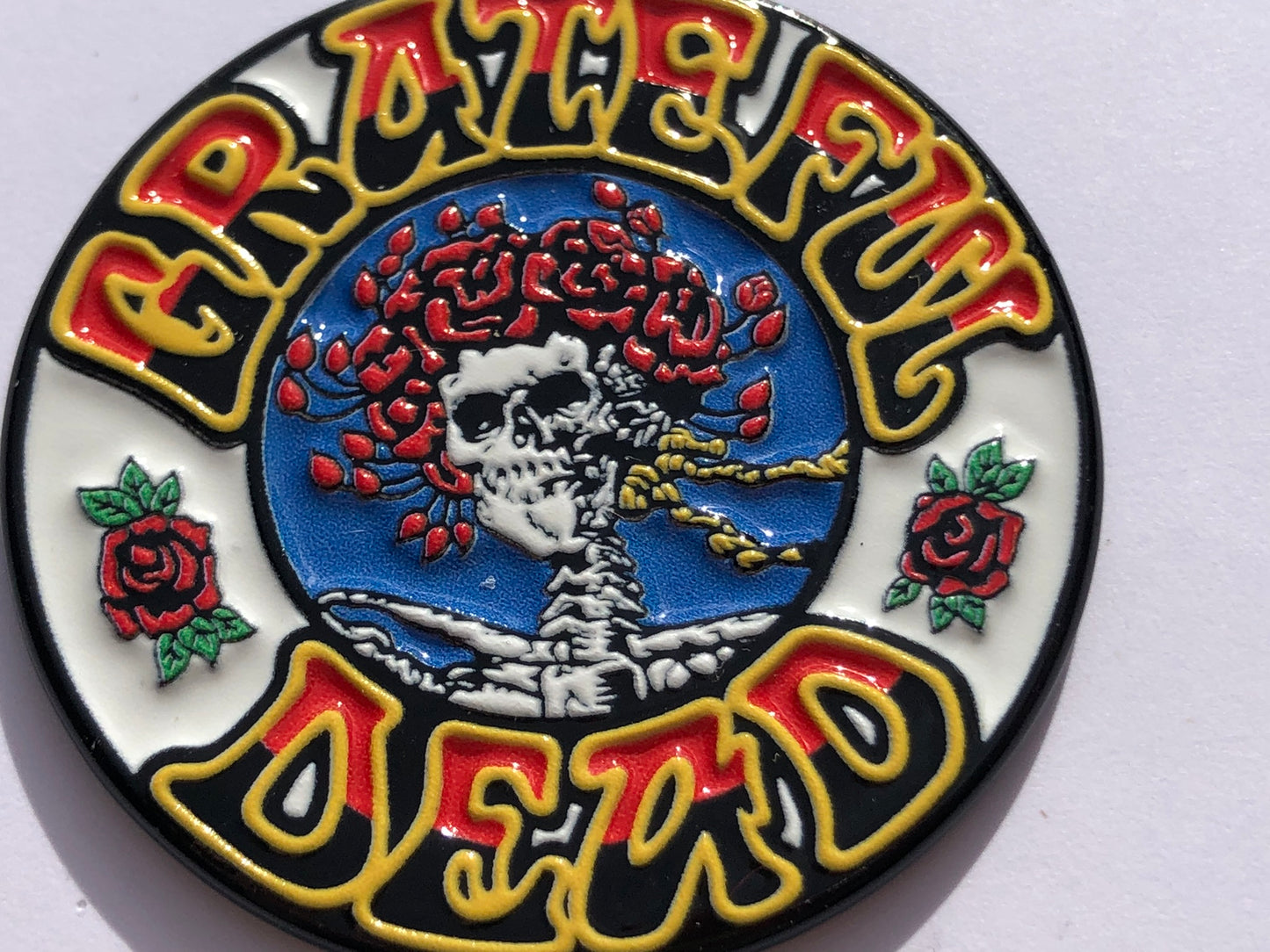 Grateful Dead Bertha Skull & Roses Pin