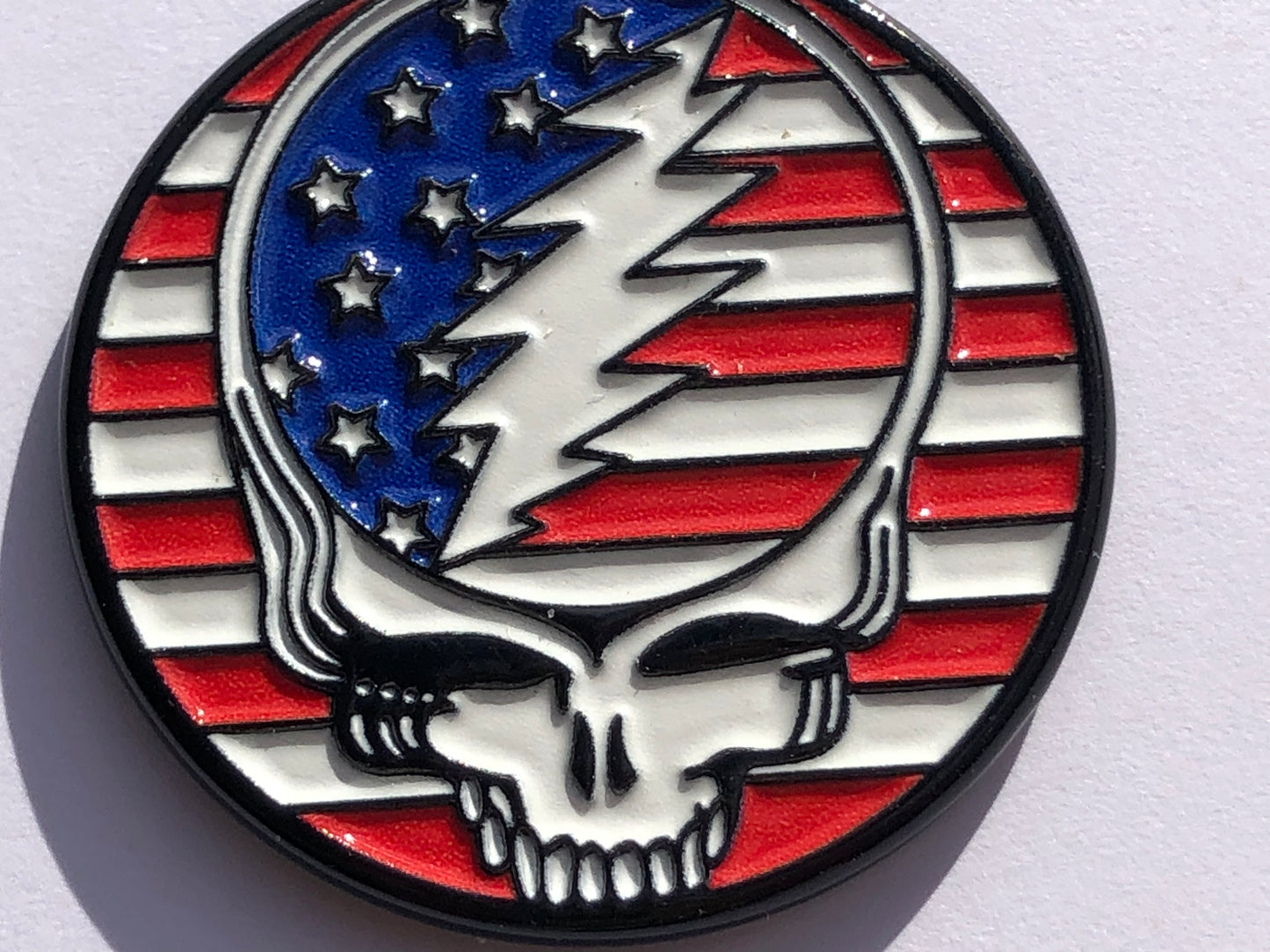 Grateful Stealie Stars and Stripes Pin