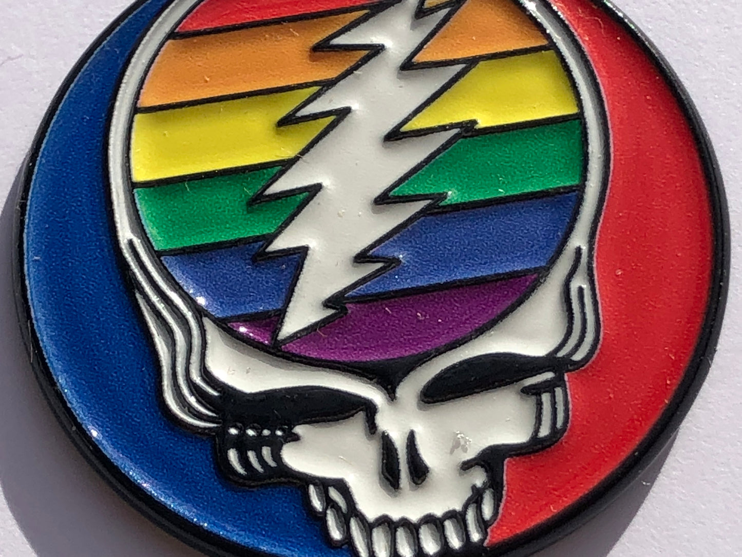 Grateful Rainbow Stealie Pin