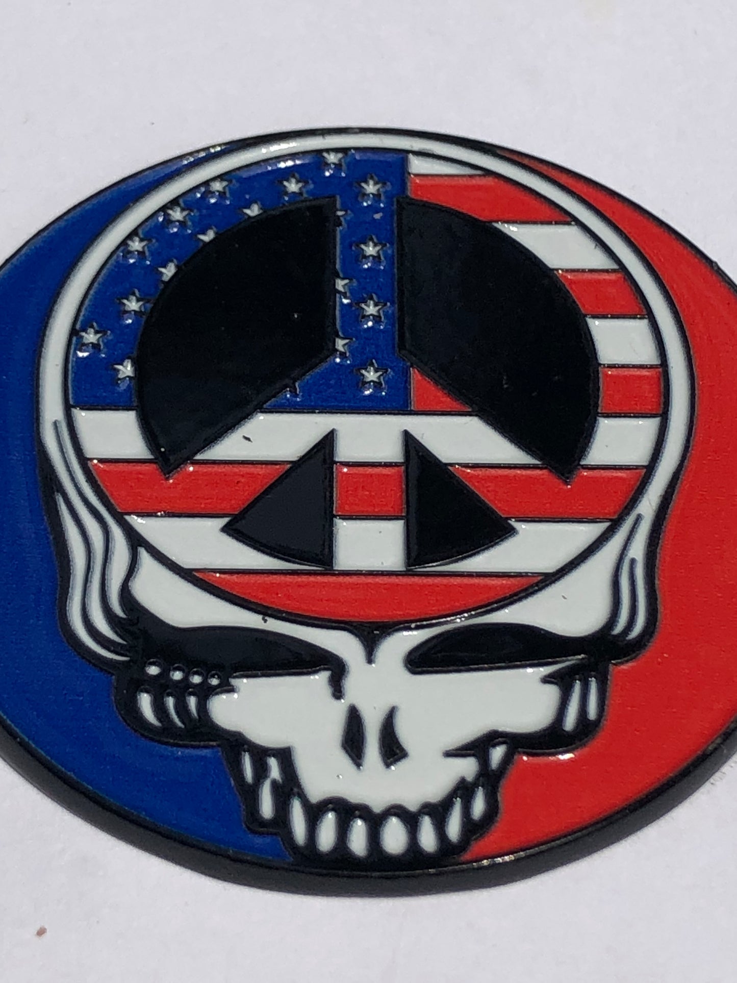 Grateful Peace Sign Stealie Pin