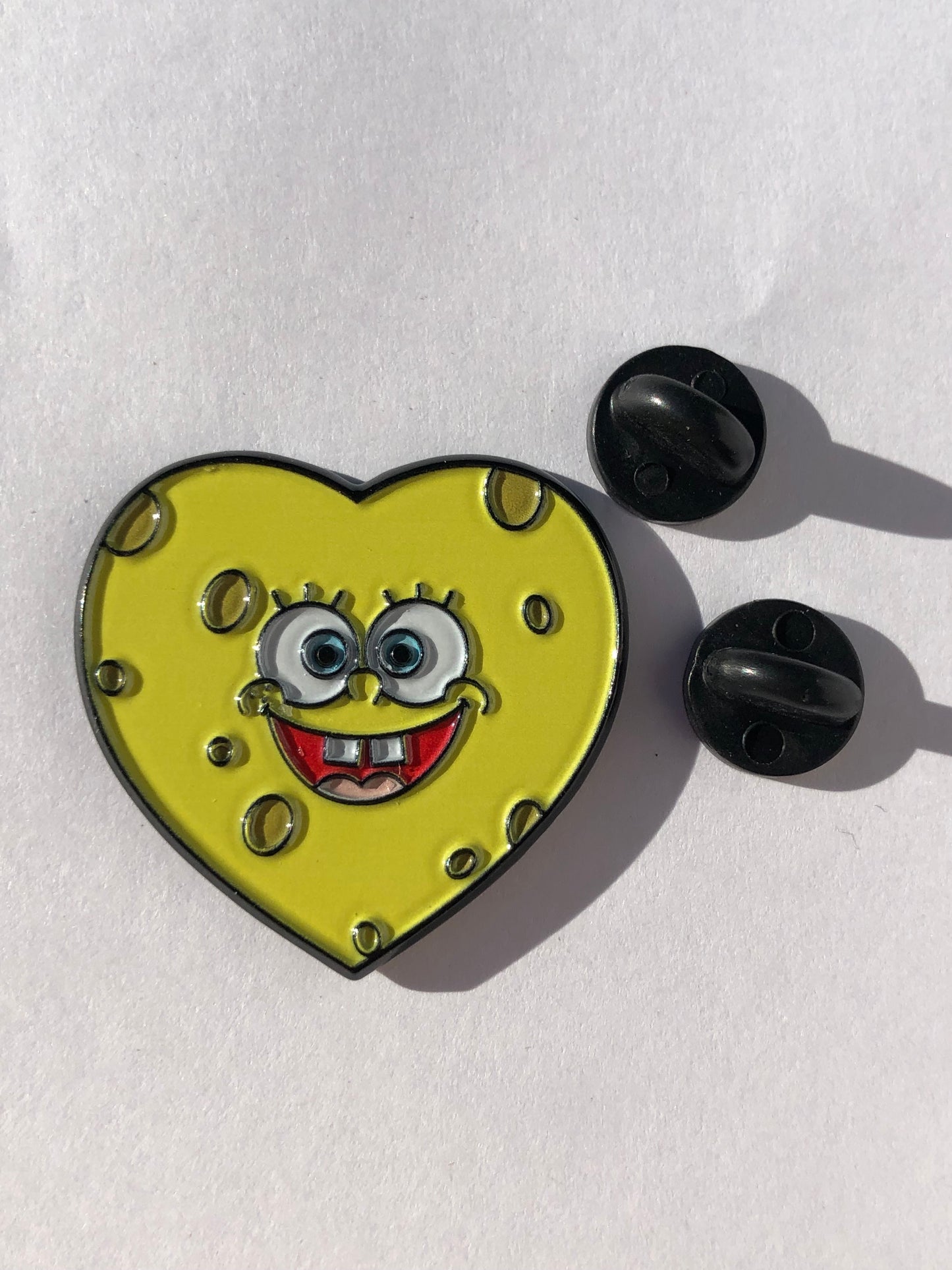 Sponge Smiley Heart Pin