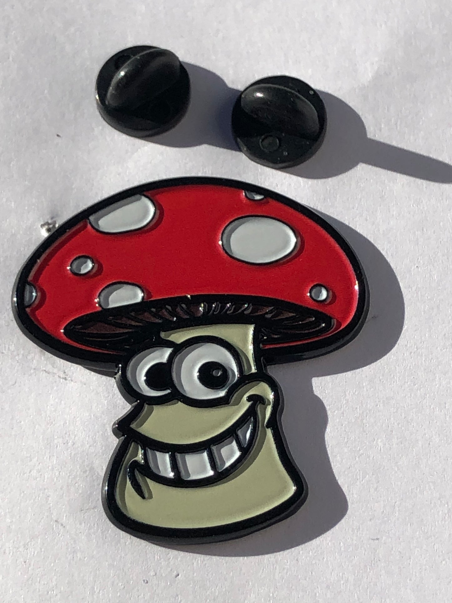 Smiling Amanita Mushroom Pin