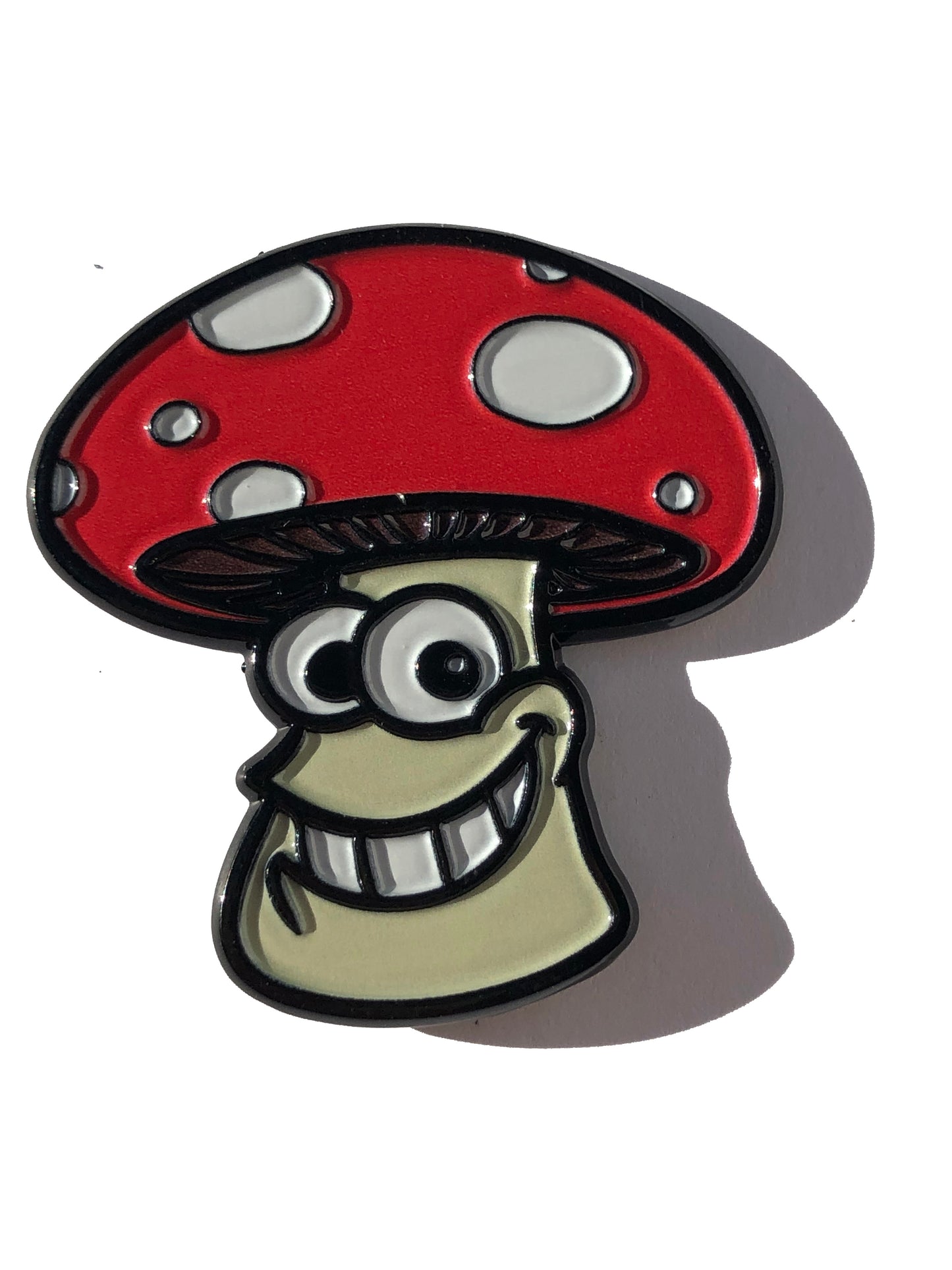 Smiling Amanita Mushroom Pin