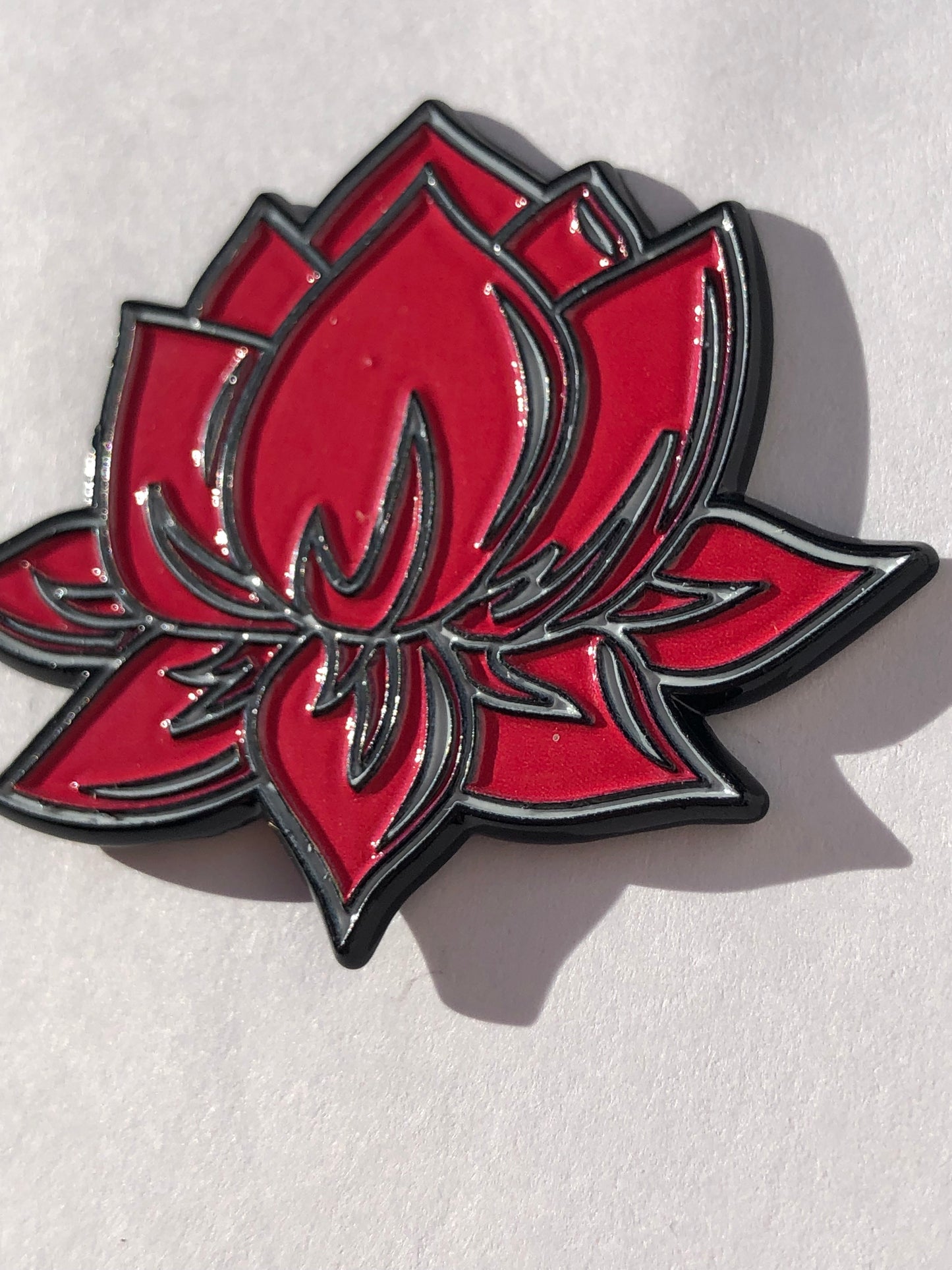 Red Lotus Flower Pin