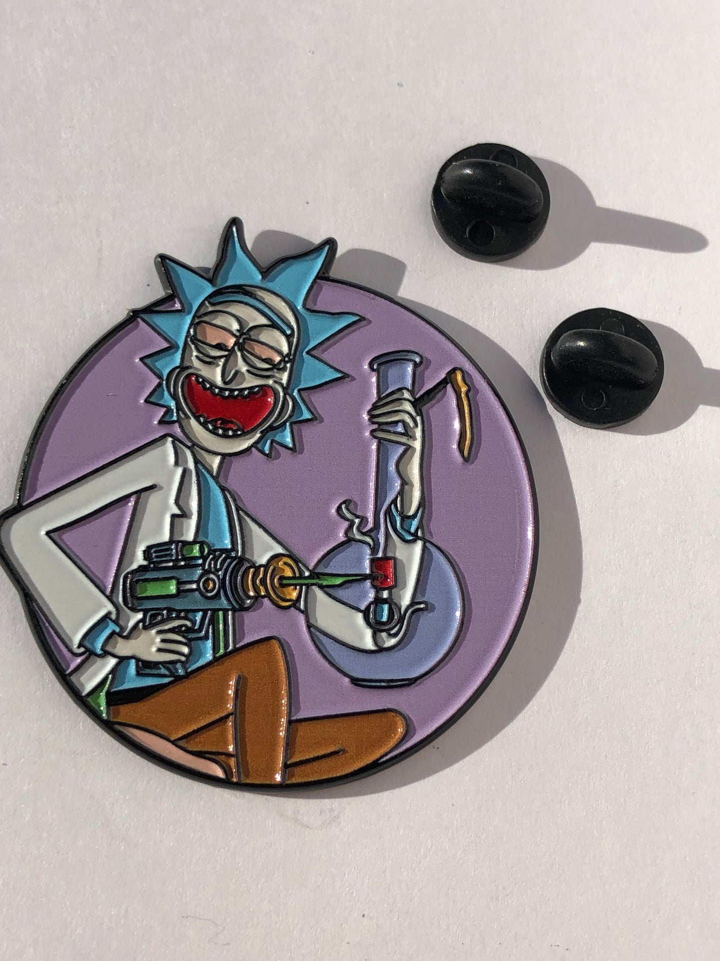 Rick Lights Bong with Portal Gun Pin