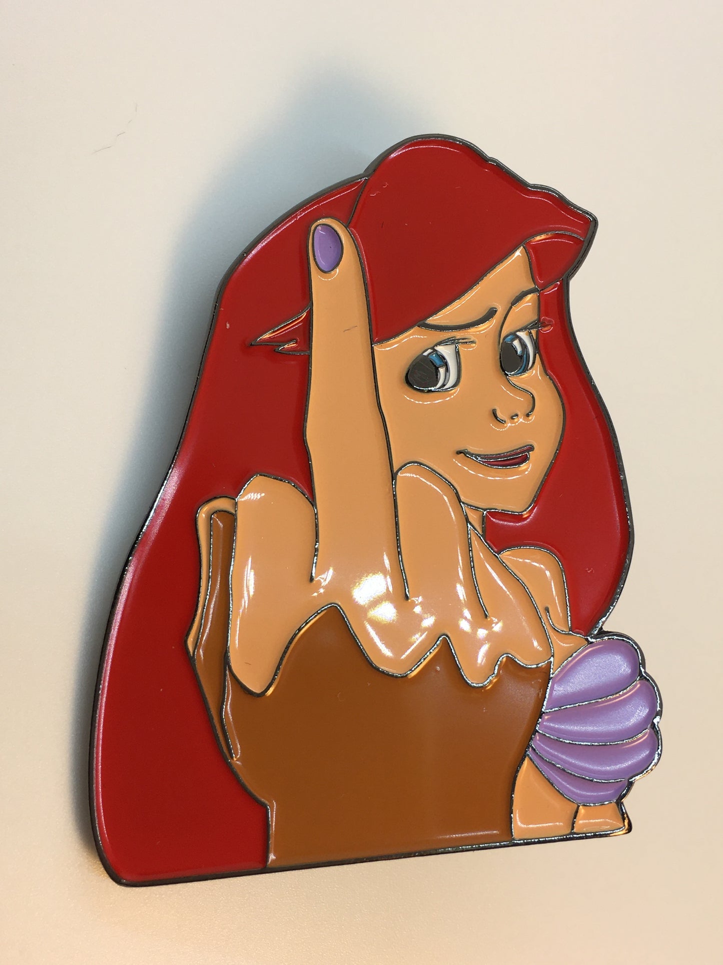 Ariel Flipping Bird Pin