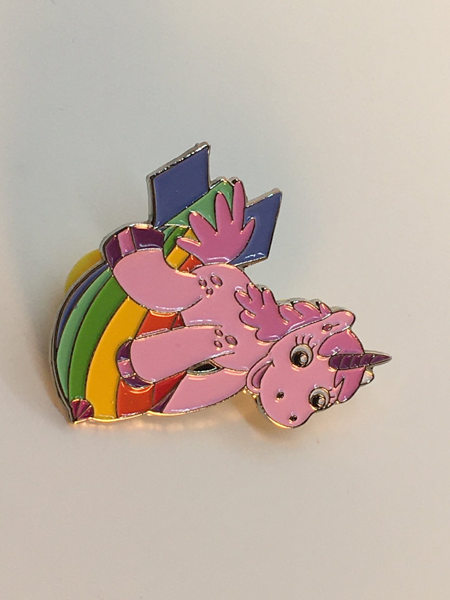 Unicorn Riding Rainbow Bomb Pin