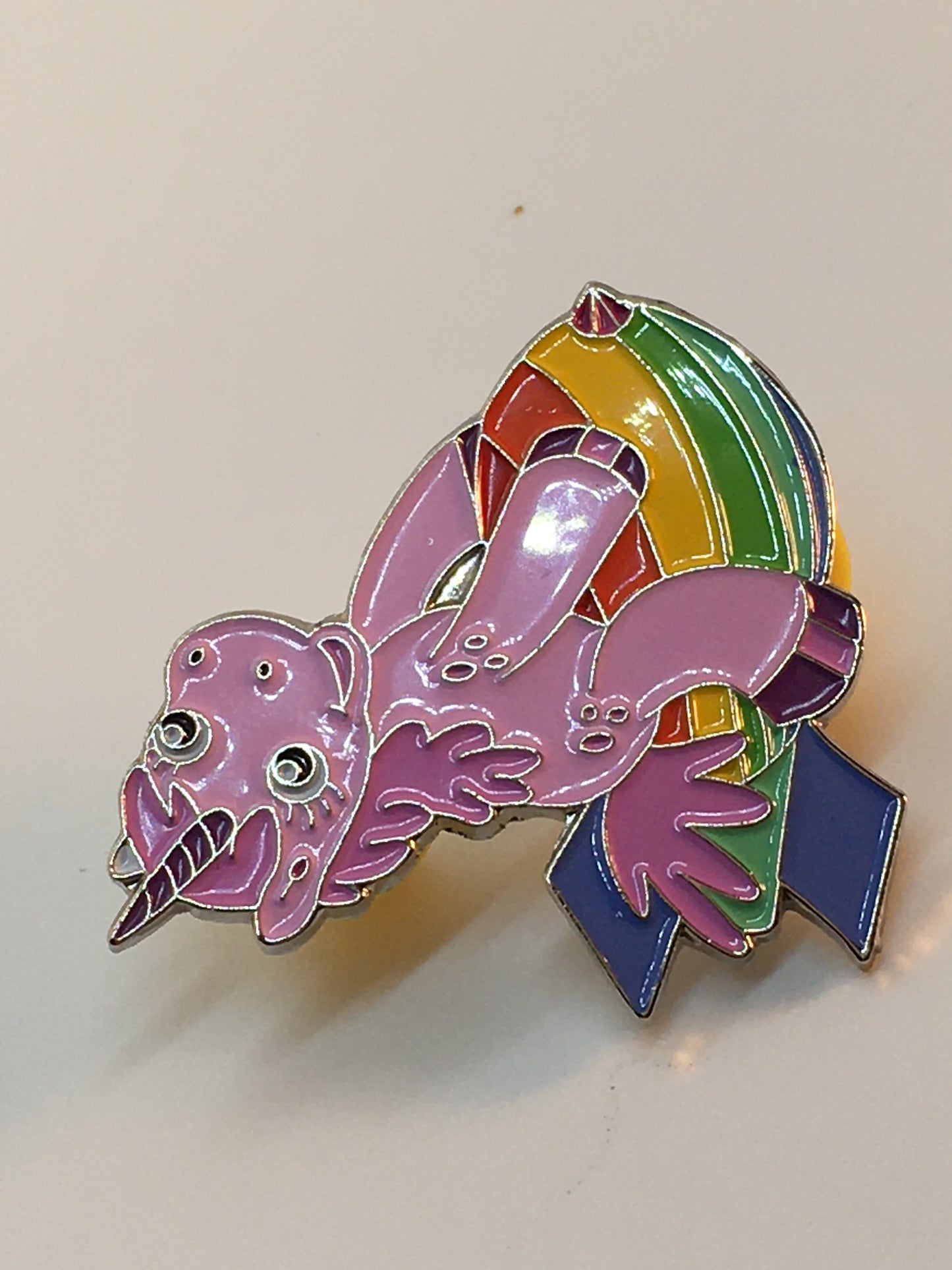 Unicorn Riding Rainbow Bomb Pin