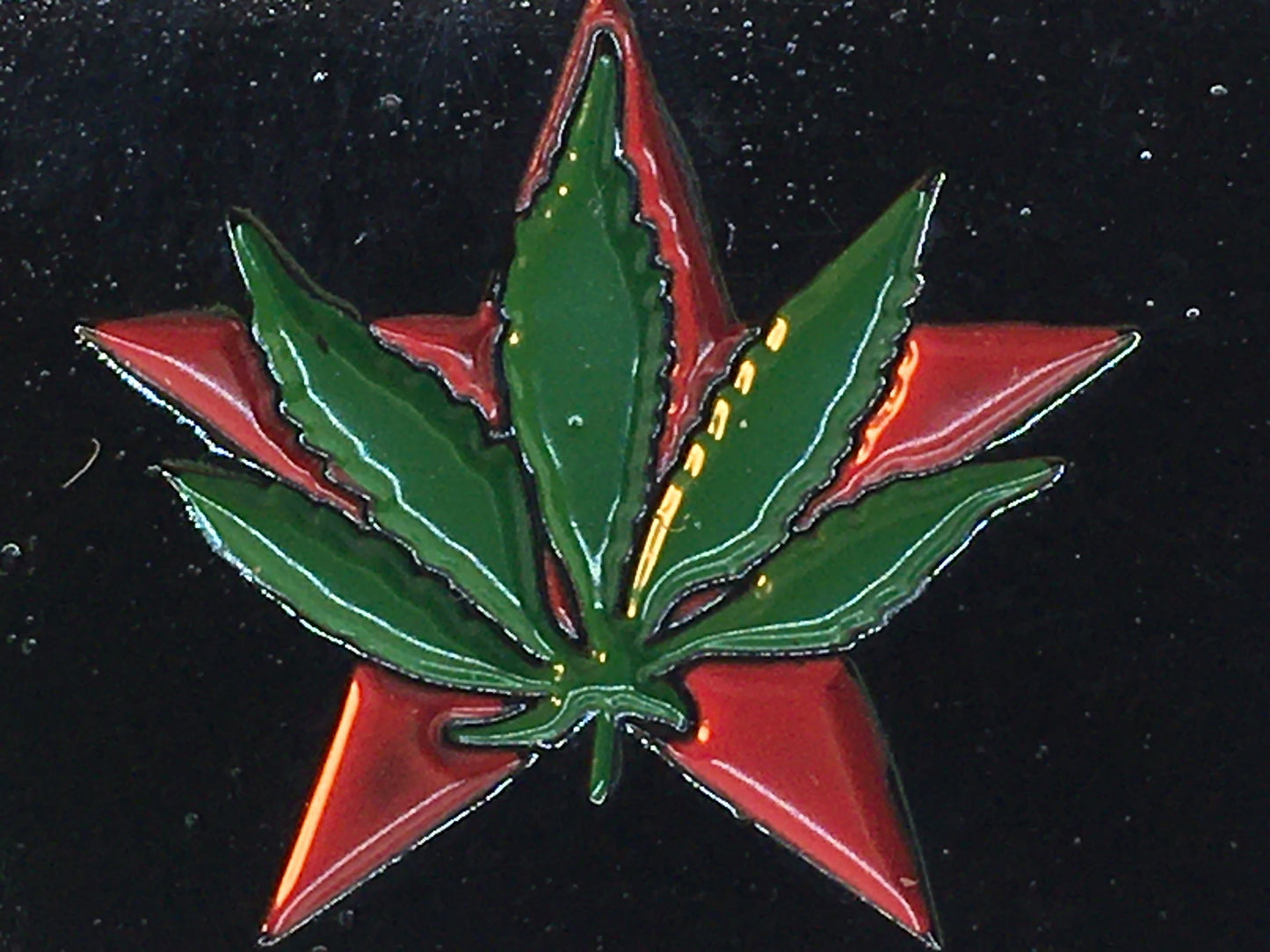 Cannabis Leaf Red Star Pin