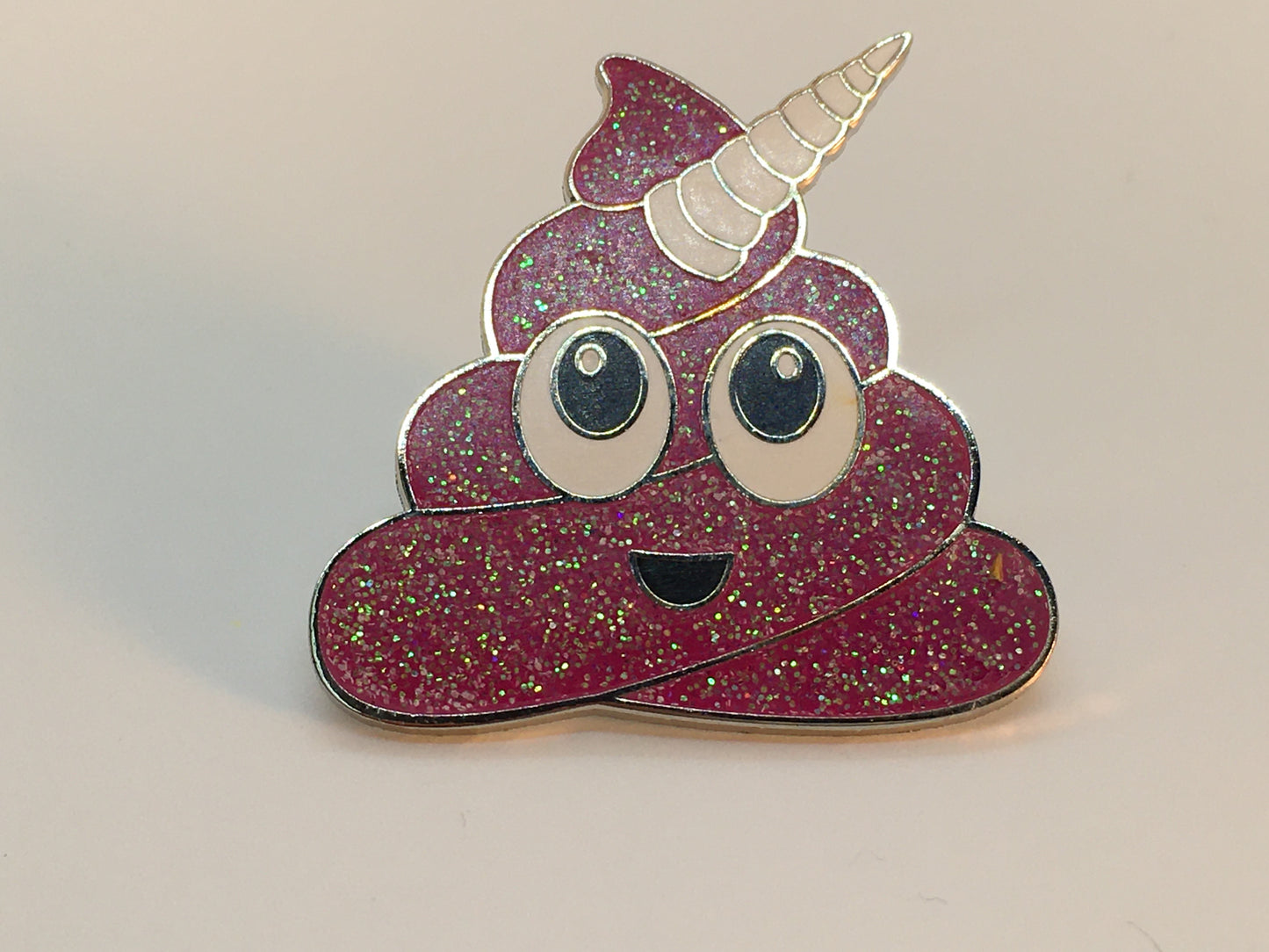 Glittery Unicorn Poop Pin