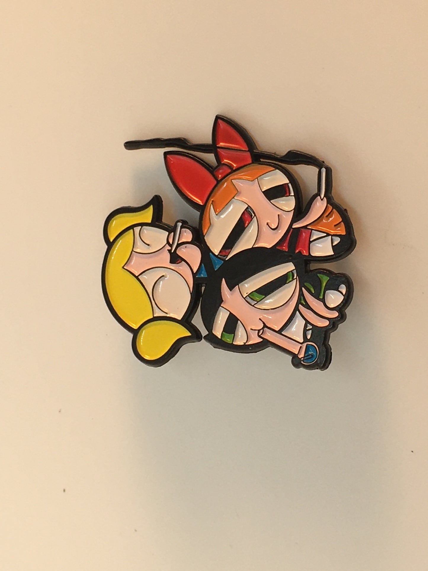 Power Puffing Girls Pin