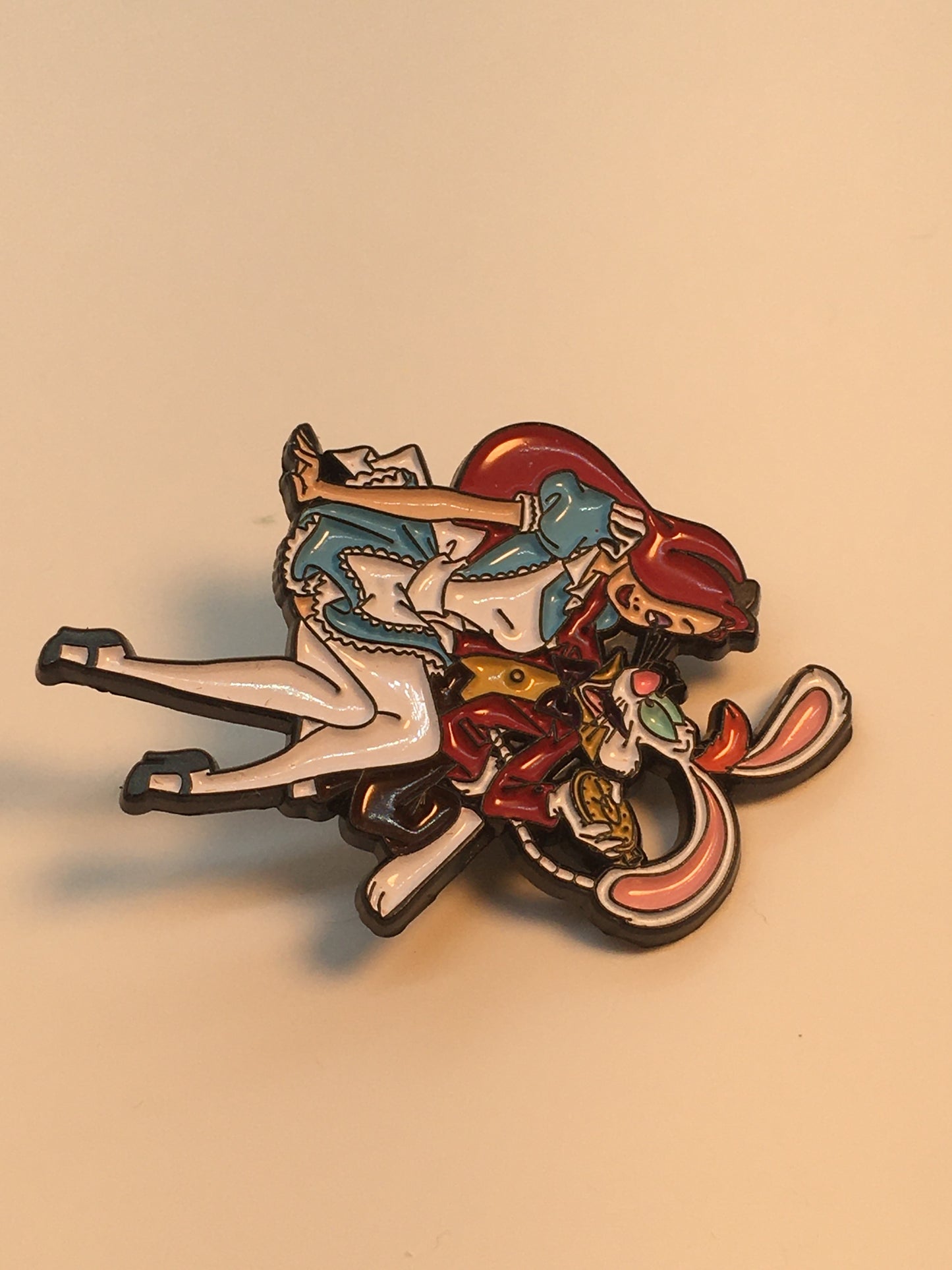 Roger and Jessica as Alice and Hatter Pin