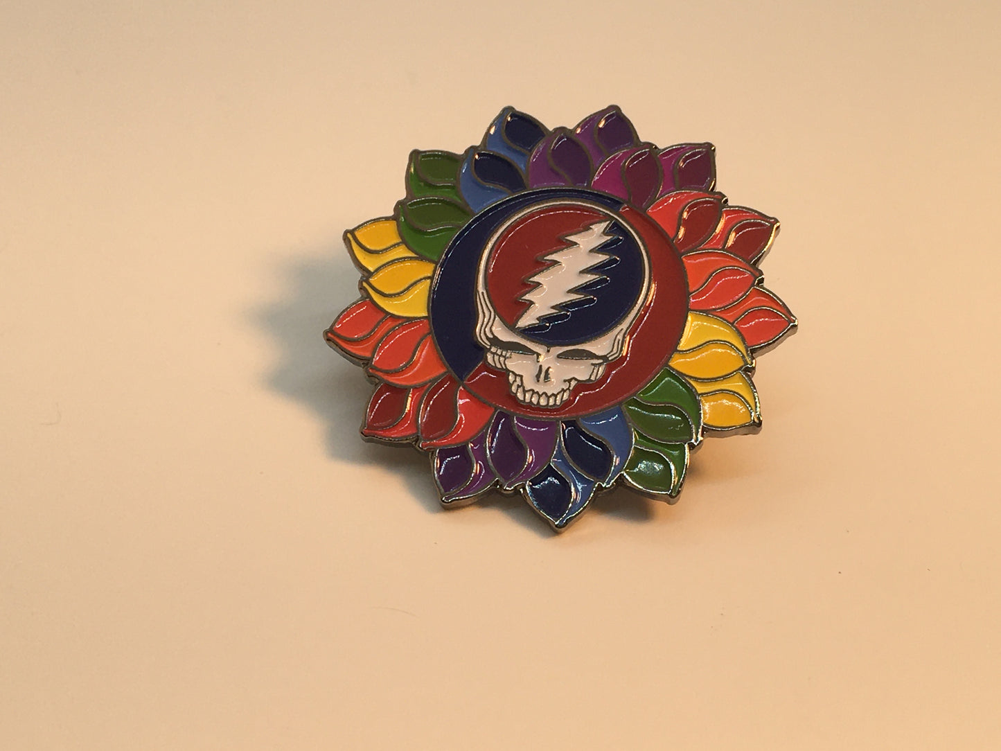 Rainbow Lotus Grateful Stealie Pin
