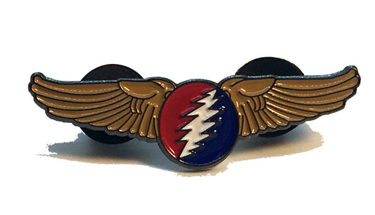 Golden Grateful Bolt Wings Pin