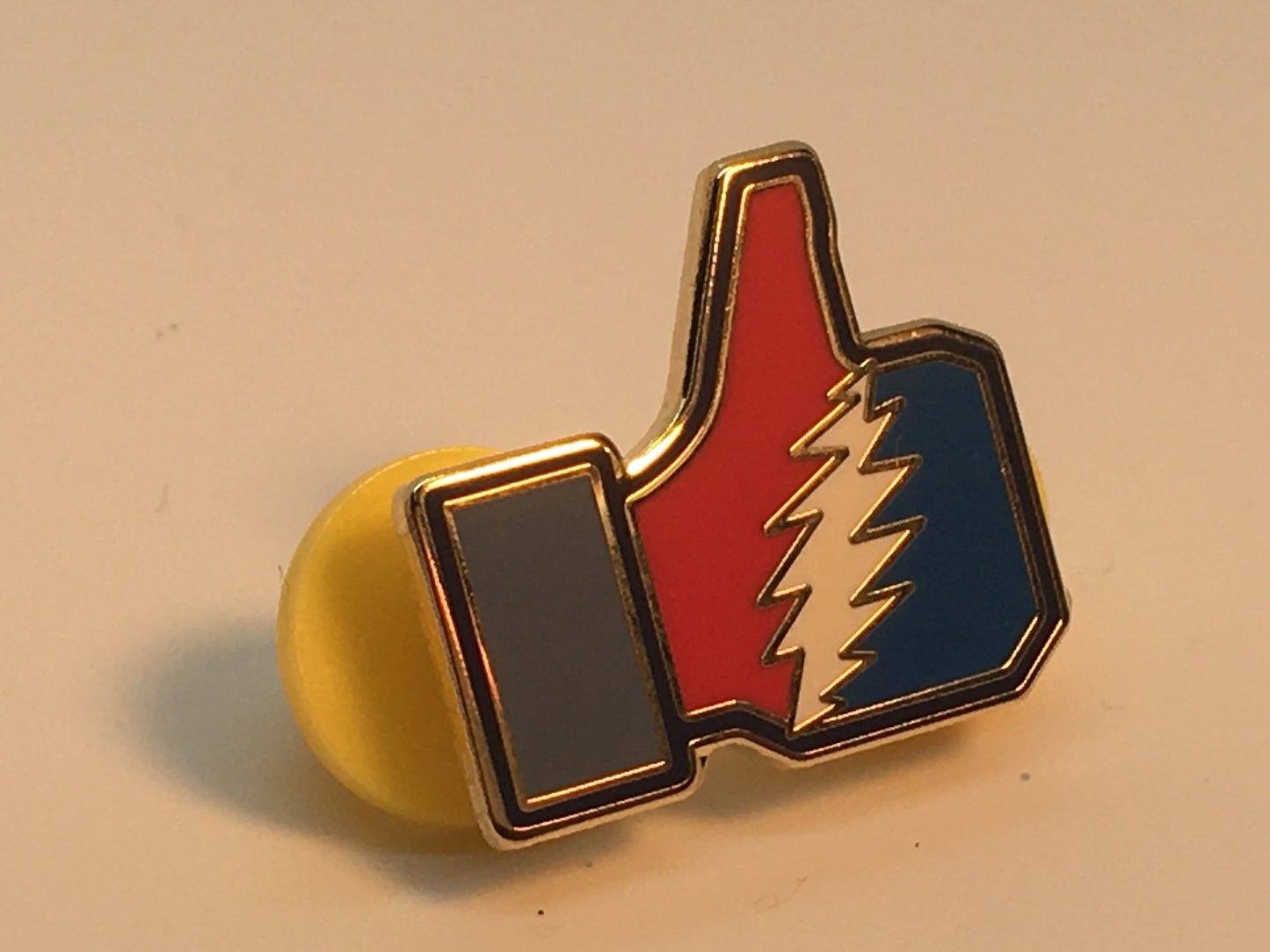 Facebook Thumbs Up Grateful Bolt Pin