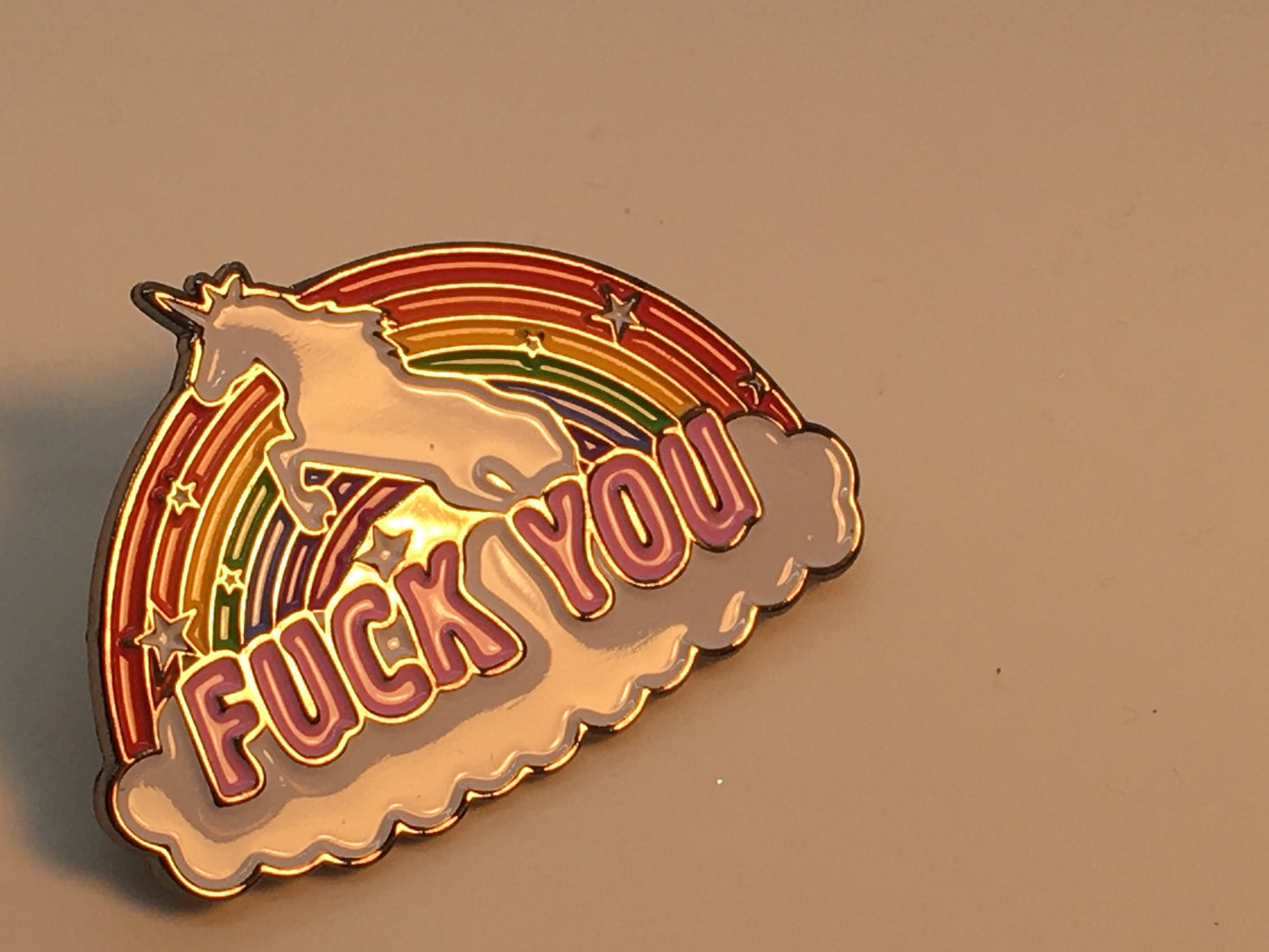 FU Unicorn Rainbow Jump Pin