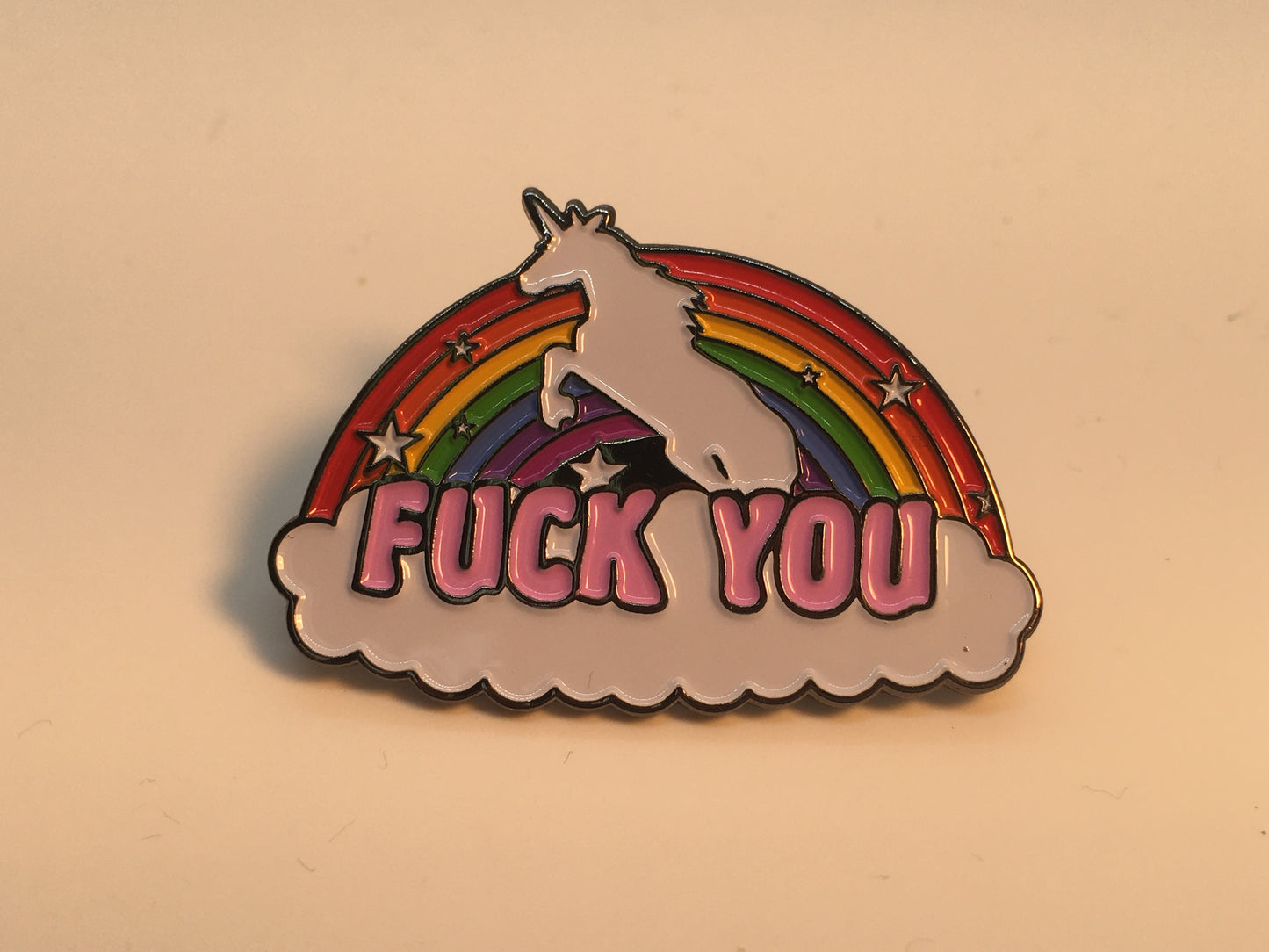 FU Unicorn Rainbow Jump Pin