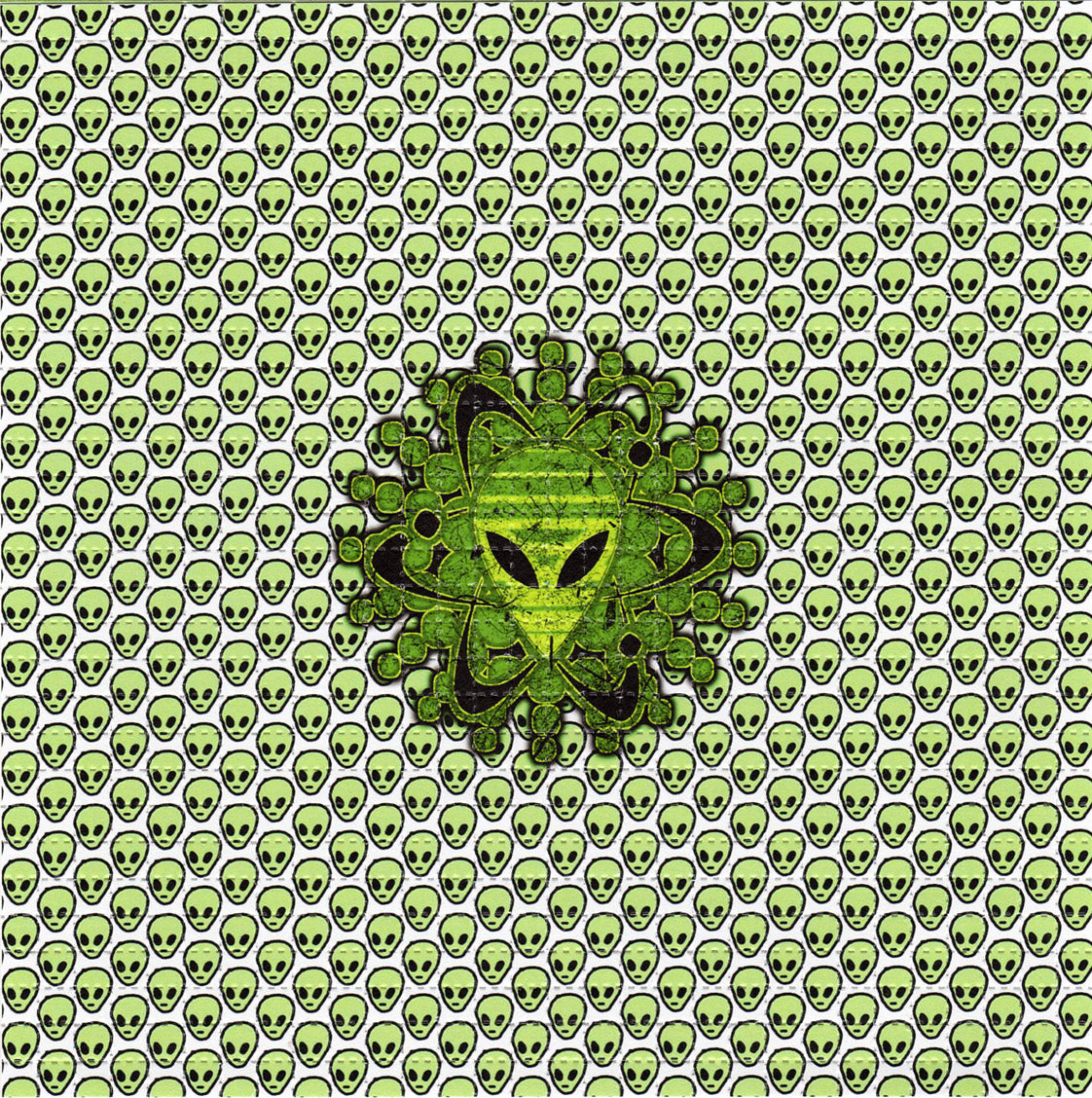 Little Green Aliens LSD blotter art print