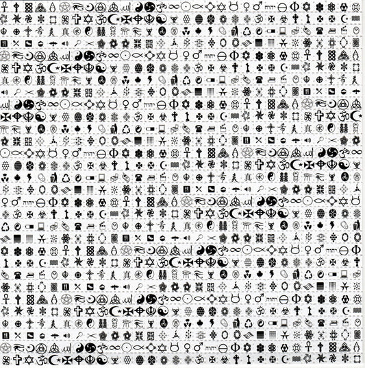 Symbols B/W LSD blotter art print