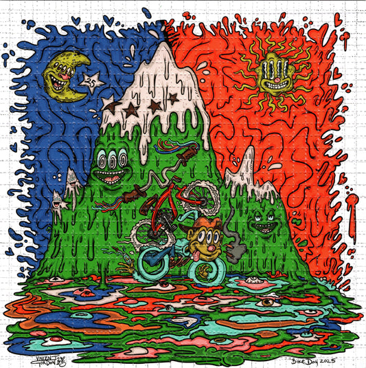 Bike Day 2025 by Vincent Gordon SIGNED Limited Edition LSD blotter art print