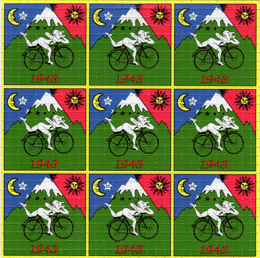 Hofmann Bicycle Day X9 LSD blotter art print