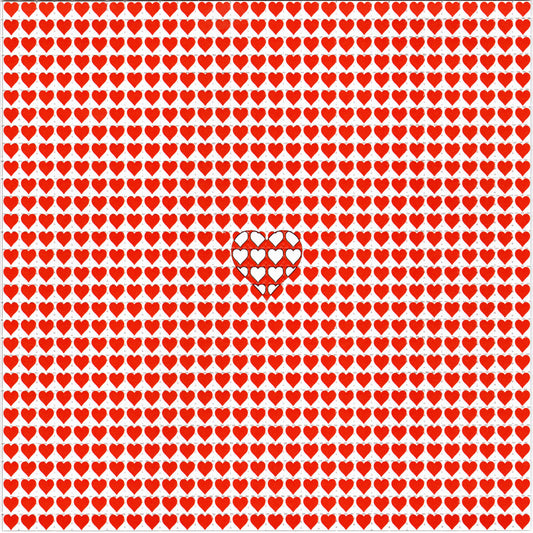 Red Hearts LSD blotter art print