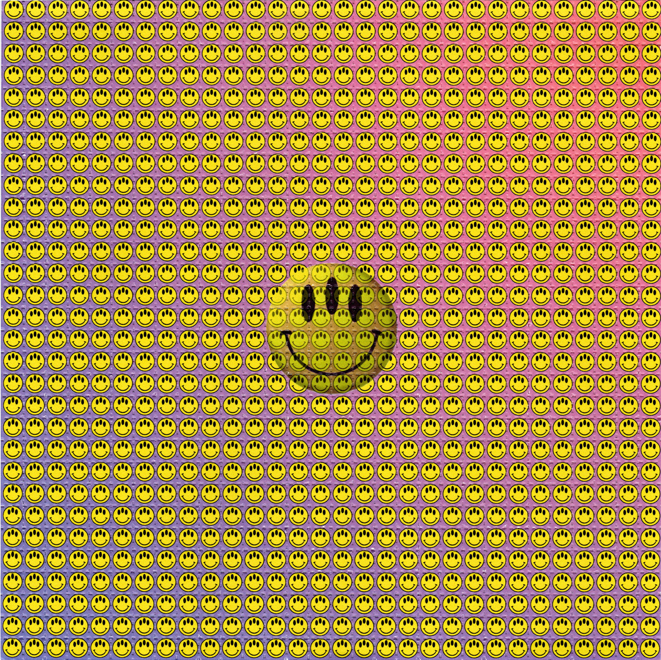 Three Eyed  Smiley Face LSD blotter art print