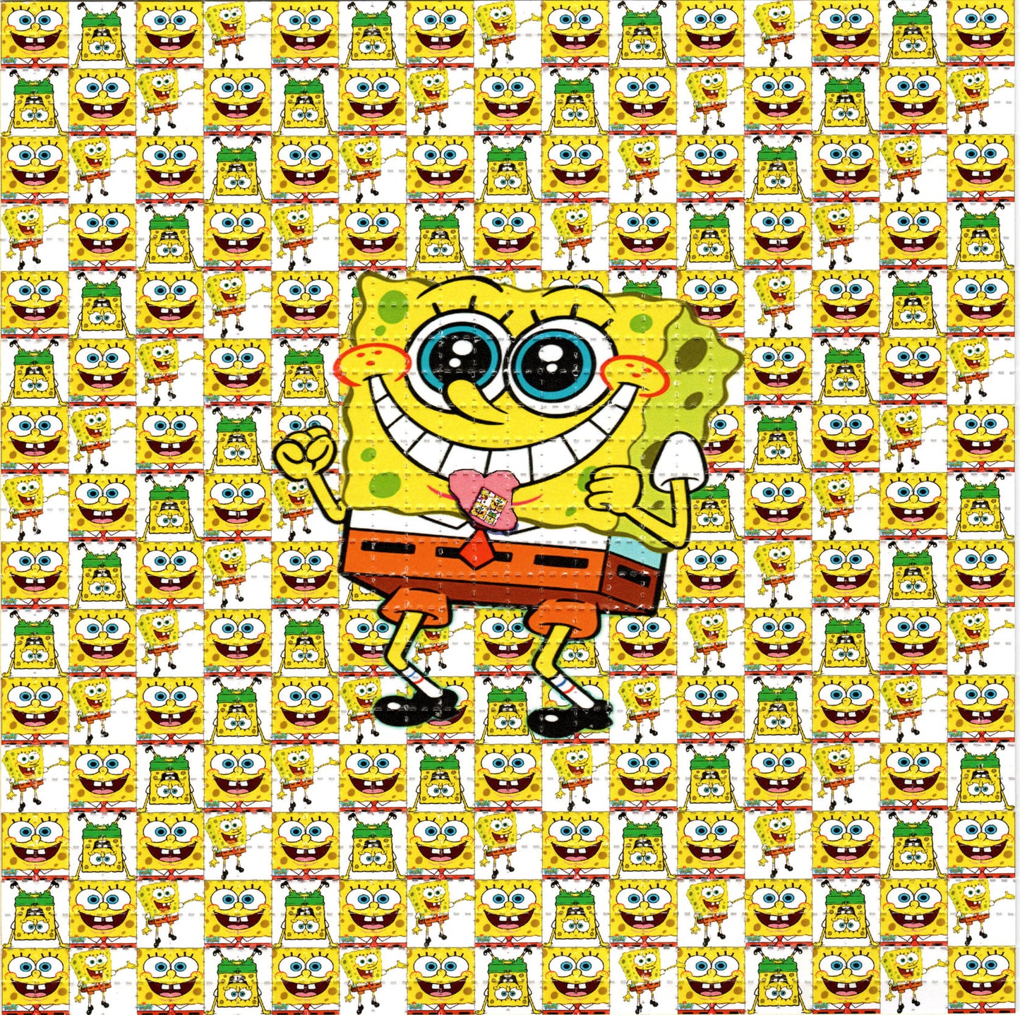 Sponge Tab on Tongue LSD blotter art print