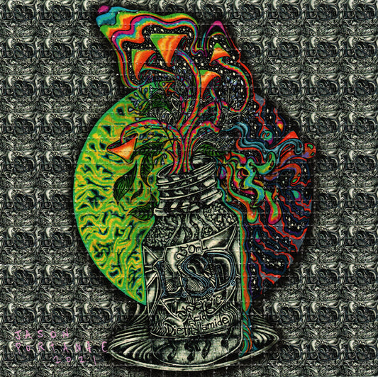 50ml Stash Jar by Jason Portante Signed Limited Edition LSD blotter art print
