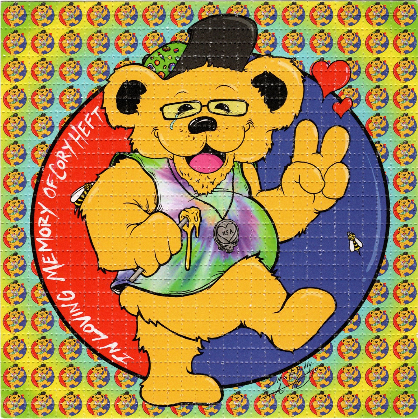 Cory Heft Memorial Fundraiser (funds go to his daughter) by Aaron Brooks SIGNED Limited Edition LSD blotter art print