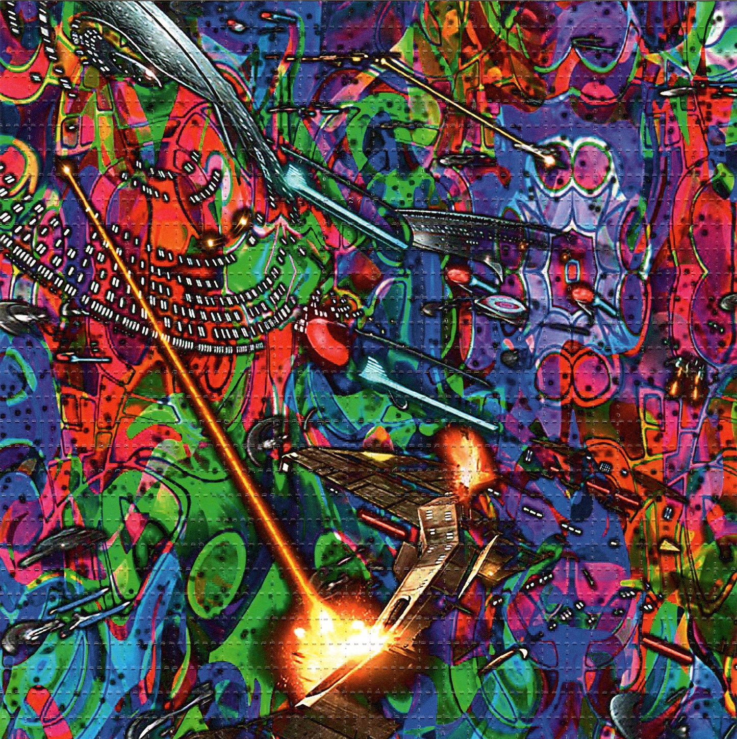 Treck Trippy Battle LSD blotter art print