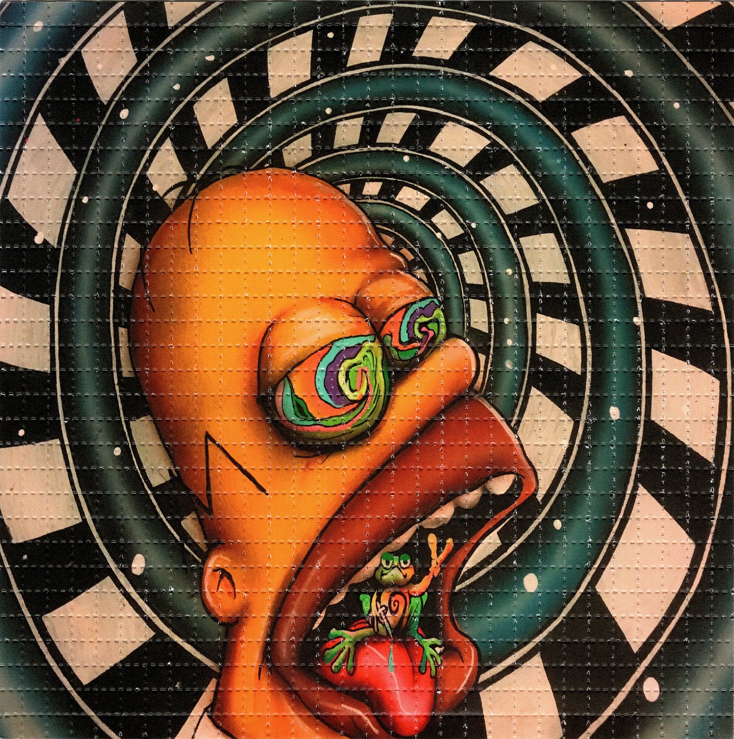 Toad Licking Homer by Visual Fiber SIGNED Limited Edition LSD blotter art print