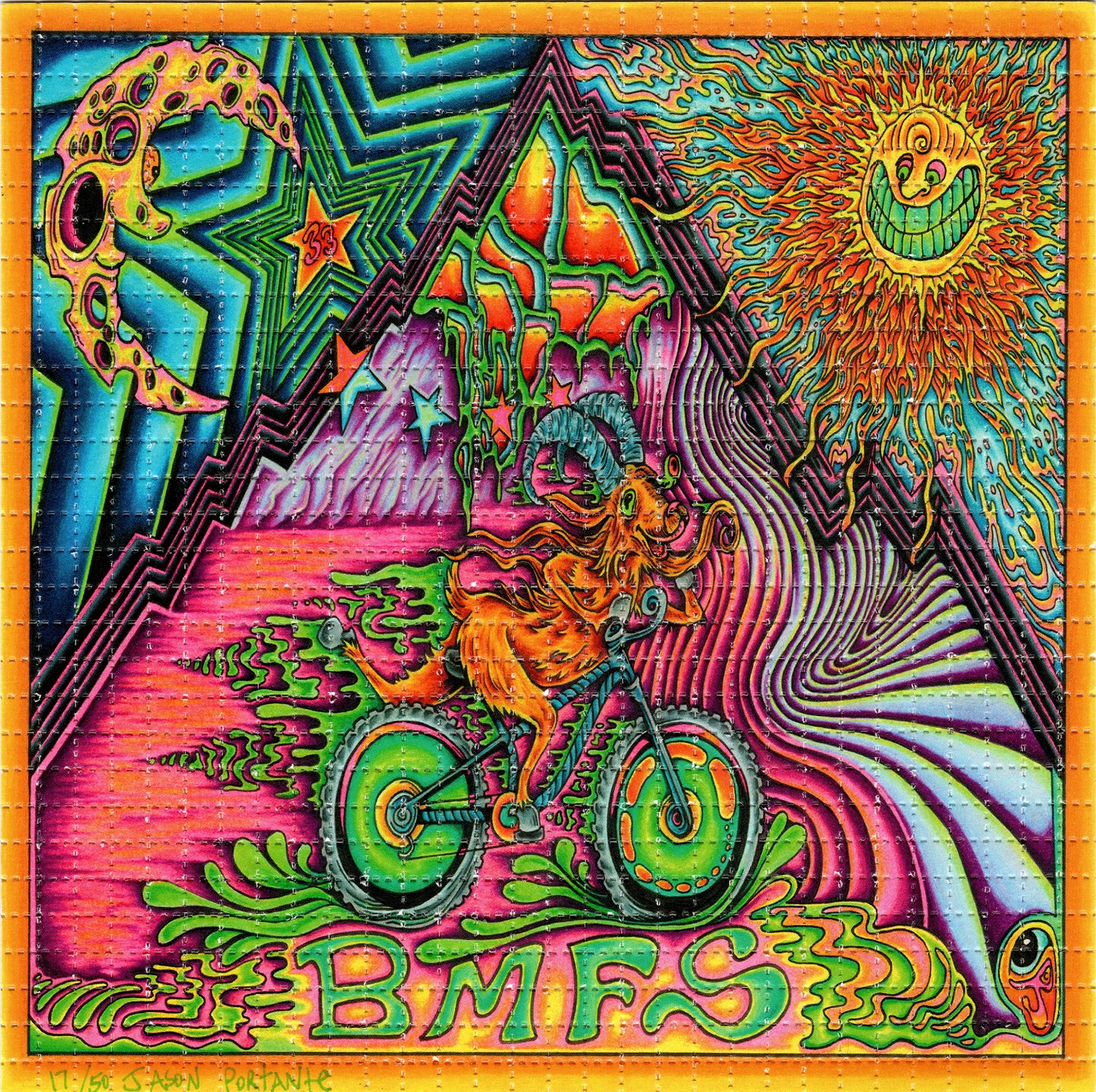 BMFS Billy Strings Goat Ride by Jason Portante Signed Limited Edition LSD blotter art print