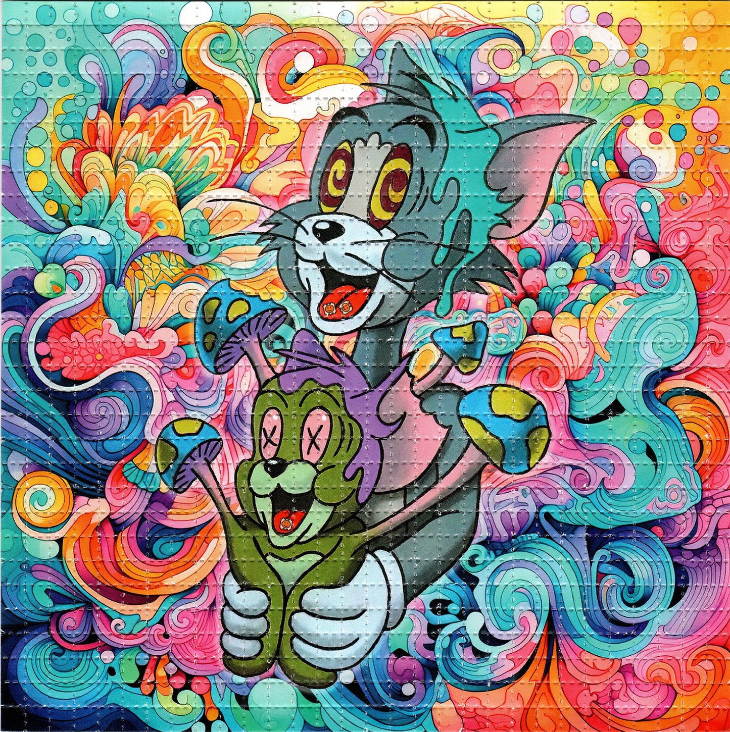 Tom And Jerry Tripping Balls LSD blotter art print