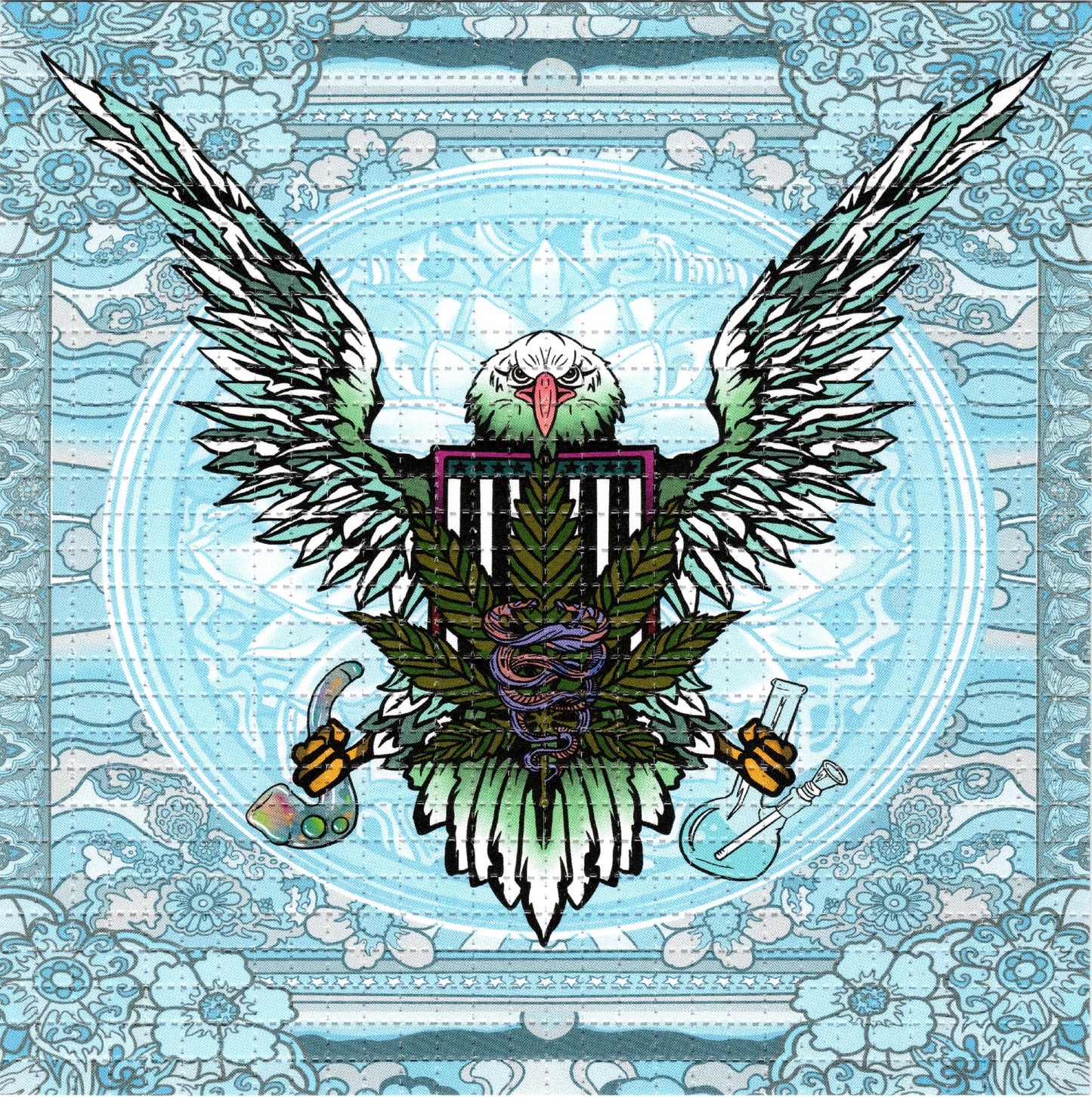 Tokin' Eagle by Ellie Paisley Brooks Signed Limited Edition LSD blotter art print