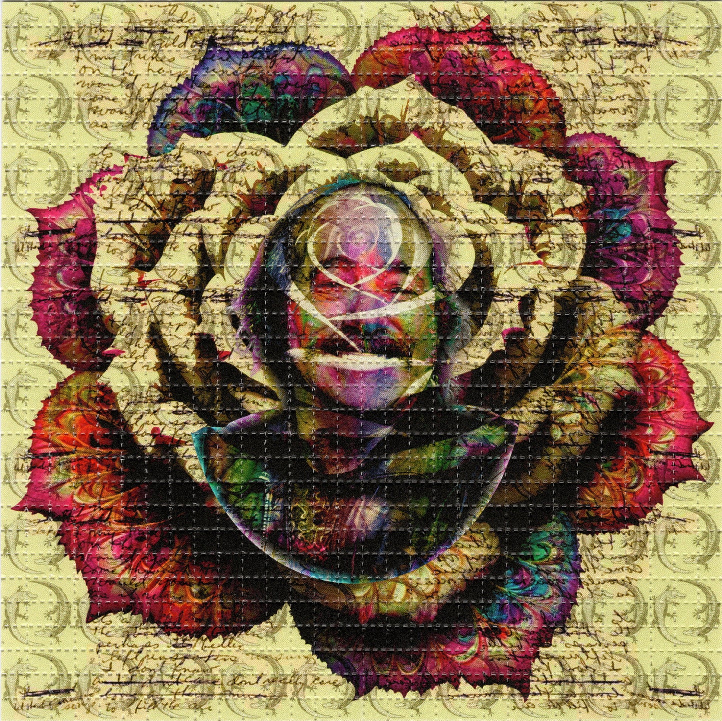 Robert Hunter Rose by Brandon Bennett SIGNED Limited Edition LSD blotter art print