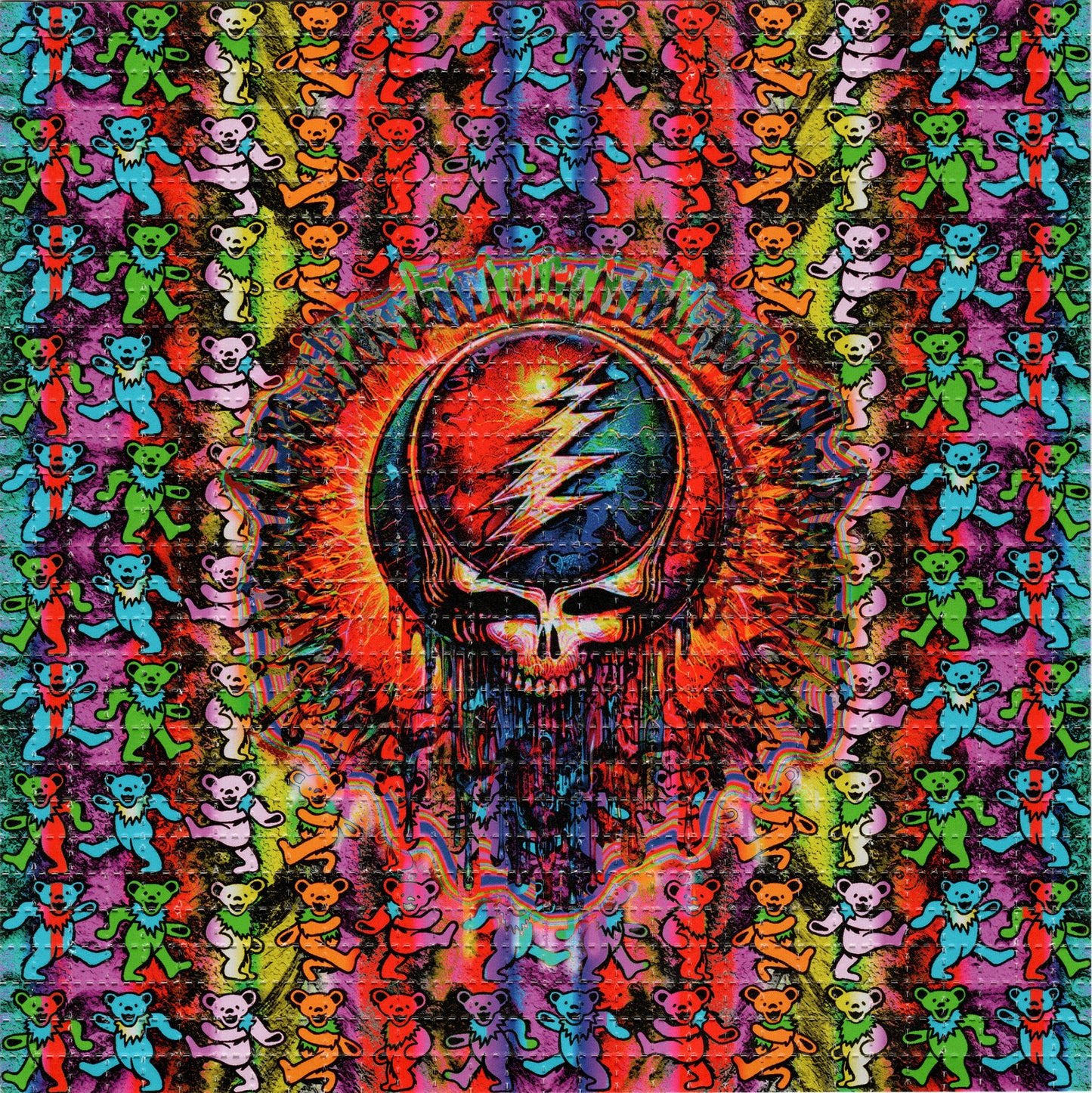 Grateful Dead Marching Bear-Stealie Shine by Brandon Bennett SIGNED Limited Edition LSD blotter art print